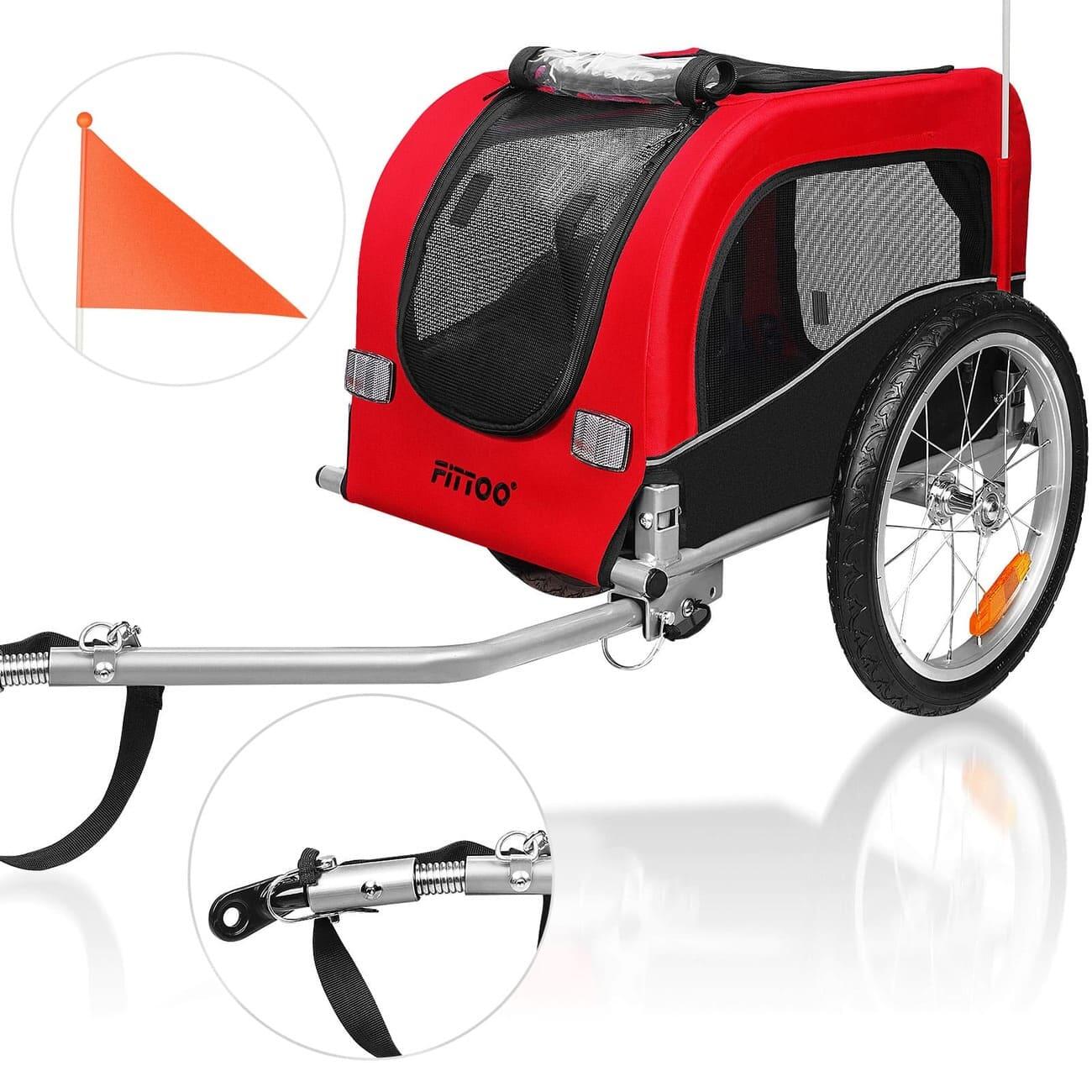 FITTOO Dog Cat Bike Trailer Foldable Pet Bicycle Trailer Small