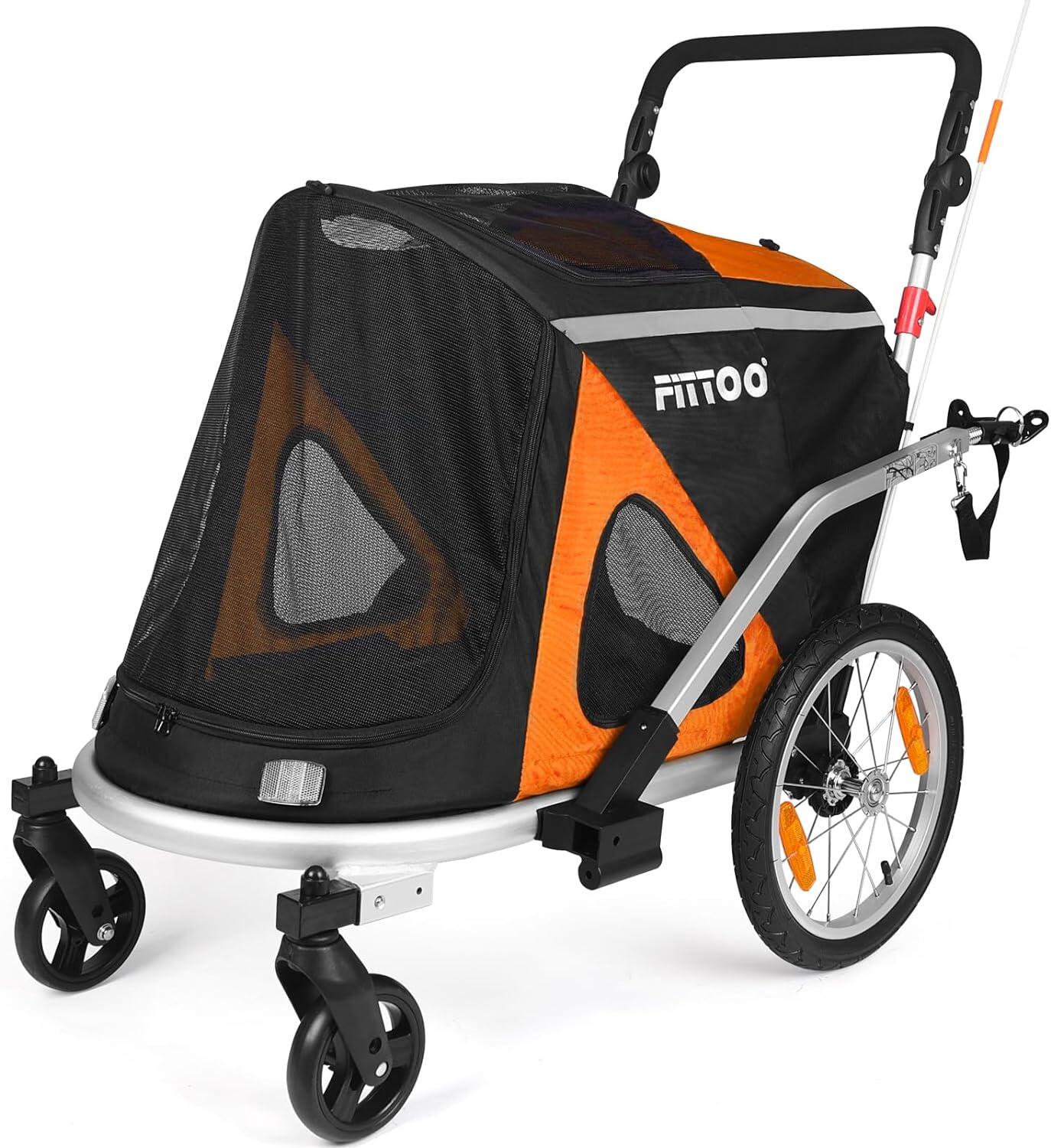 Upgraded Medium Pet Trailer & Stroller – Lightweight Aluminium Frame