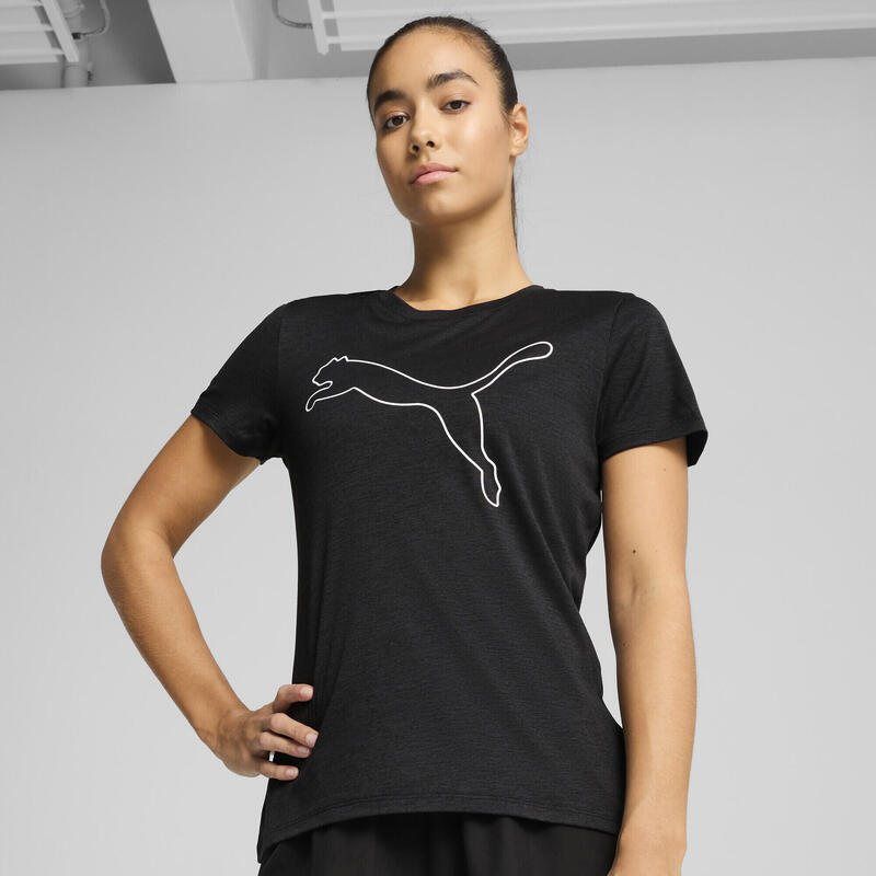 Tricou alergare femei logo mânecă scurtă Tad Essentials, negru PUMA