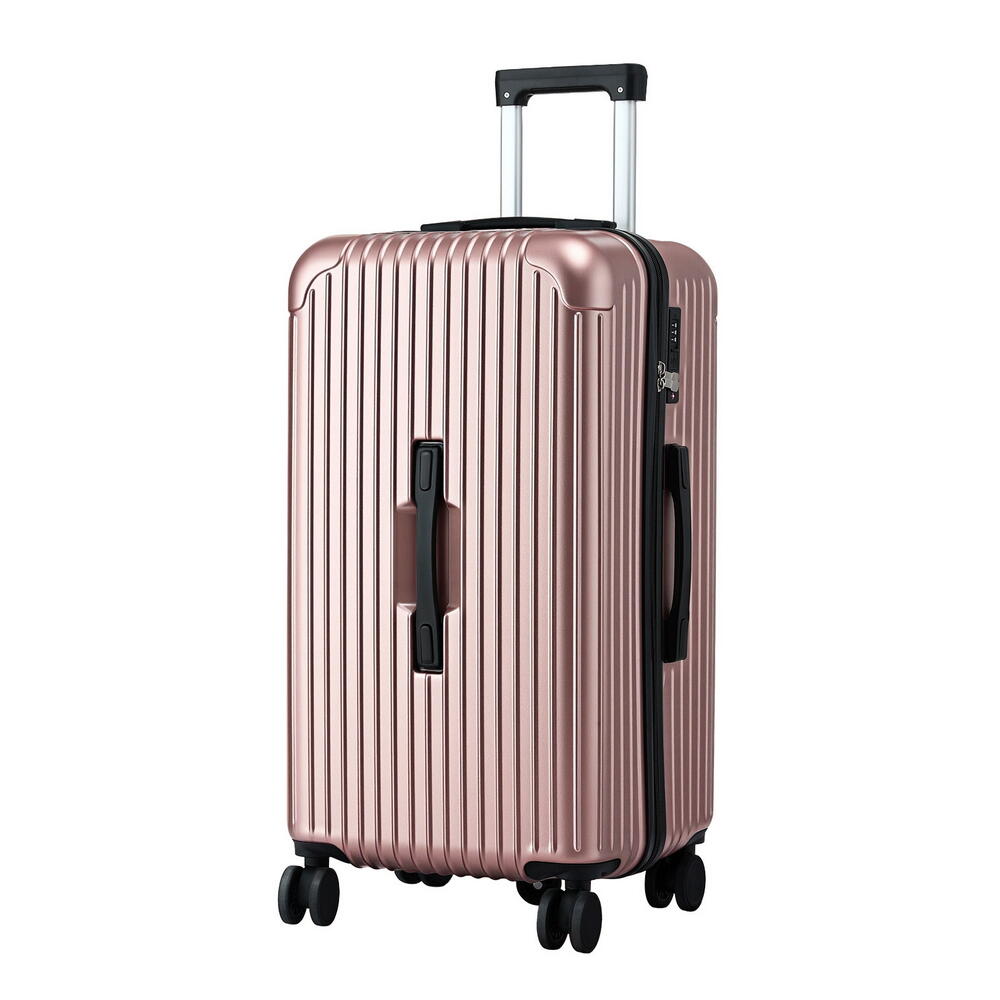 Wanderlite 28" Trunk Luggage Suitcase Travel 5 Wheels Type-C Port TSA Rose