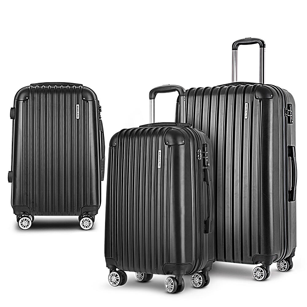 Wanderlite 3pcs LuggageTrolley Set Travel Suitcase Storage Organiser