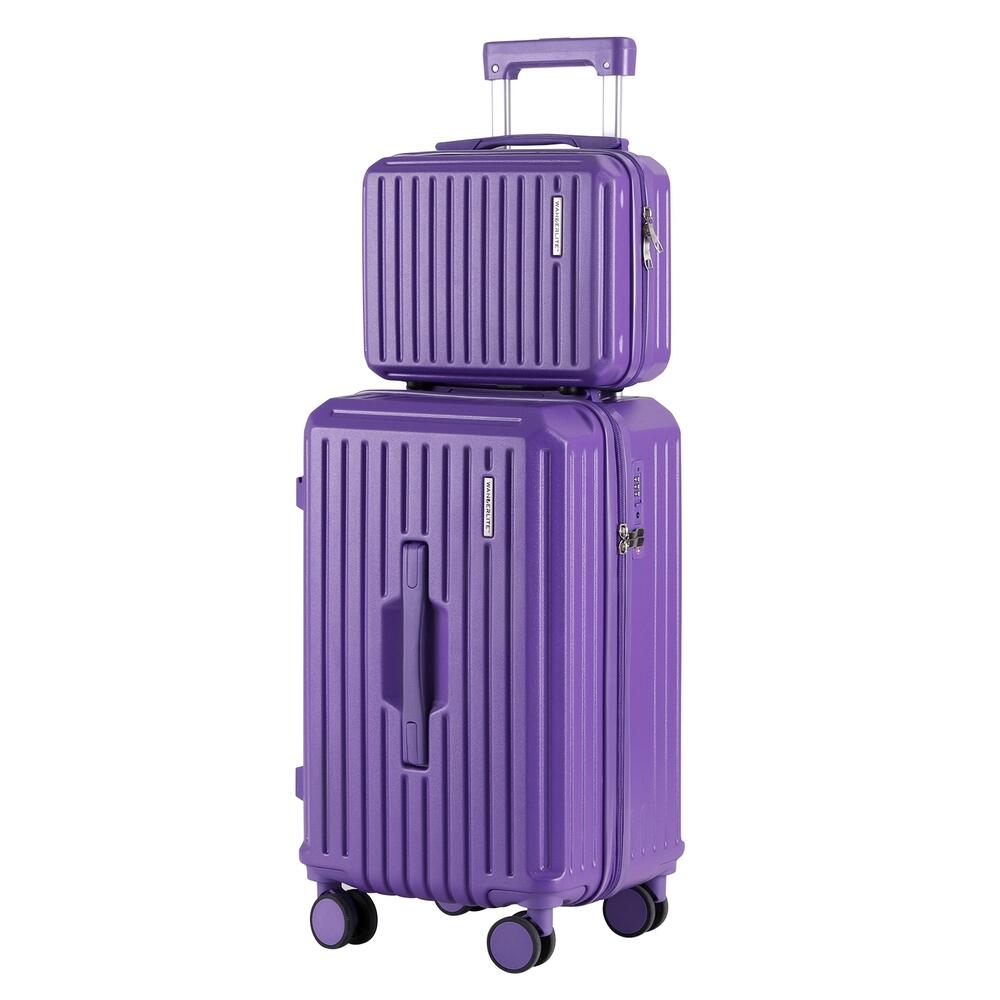 Wanderlite 2pcs Trunk Luggage Suitcase Travel 12" 20" Purple