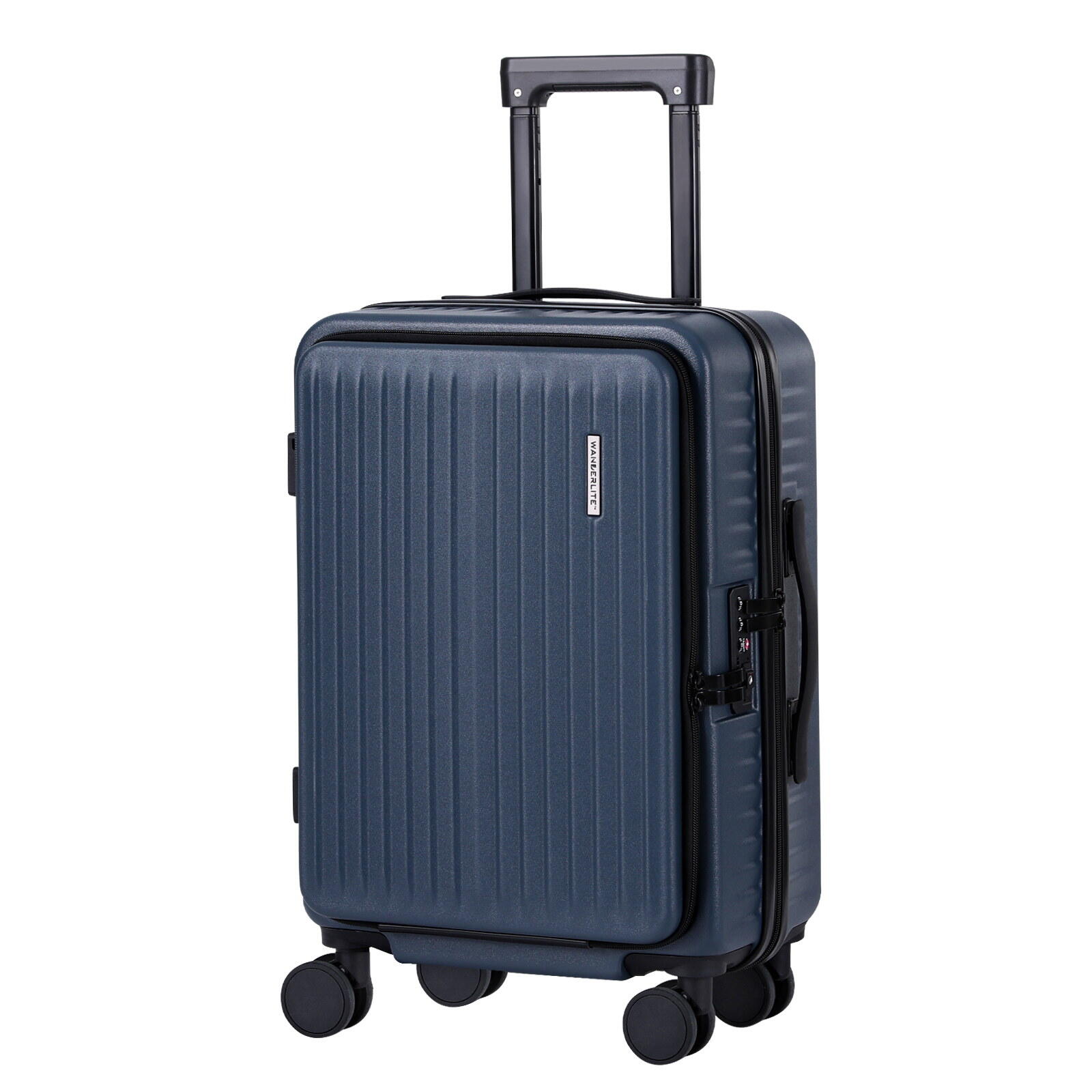Wanderlite 20" Luggage Suitcase Front Pocket Travel Dual TSA