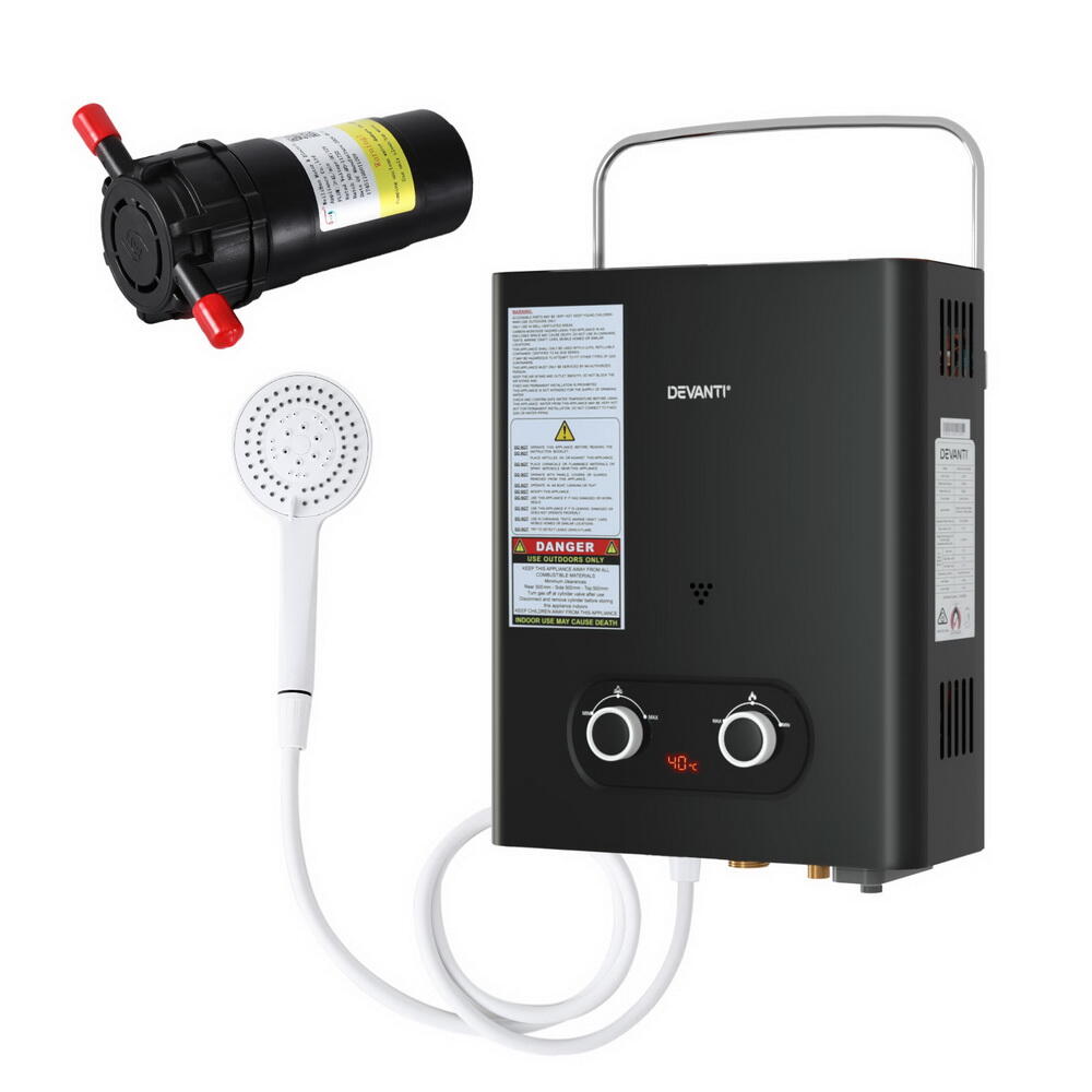 Devanti Portable Gas Water Heater LPG-powered System With Pump