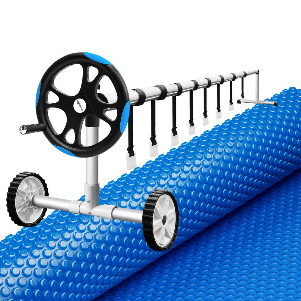 Aquabuddy Pool Cover 600 Micron 6.5x3m w/ Roller 5.55m Swimming Pools