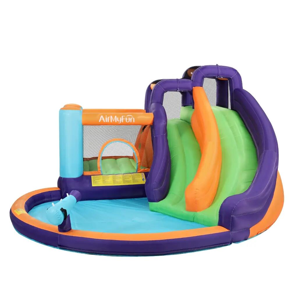 AirMyFun Inflatable Kids Pool Water Double Slide Jumping Trampoline Castle
