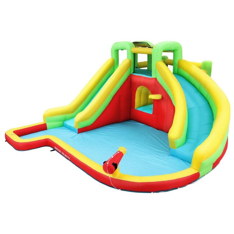 Kids inflatable pool with water slide and jumping castle