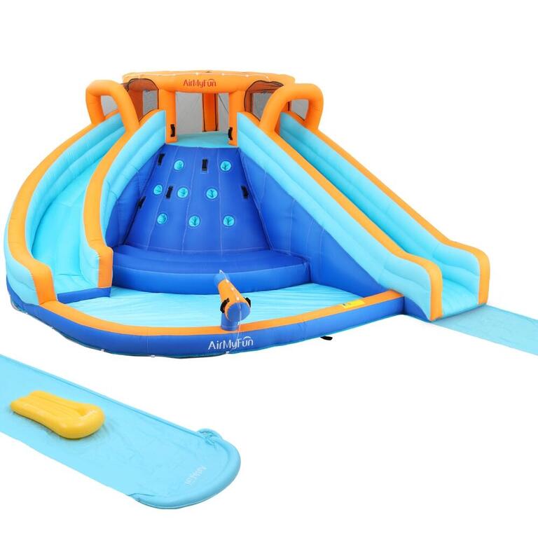 Kids inflatable pool with double water slide