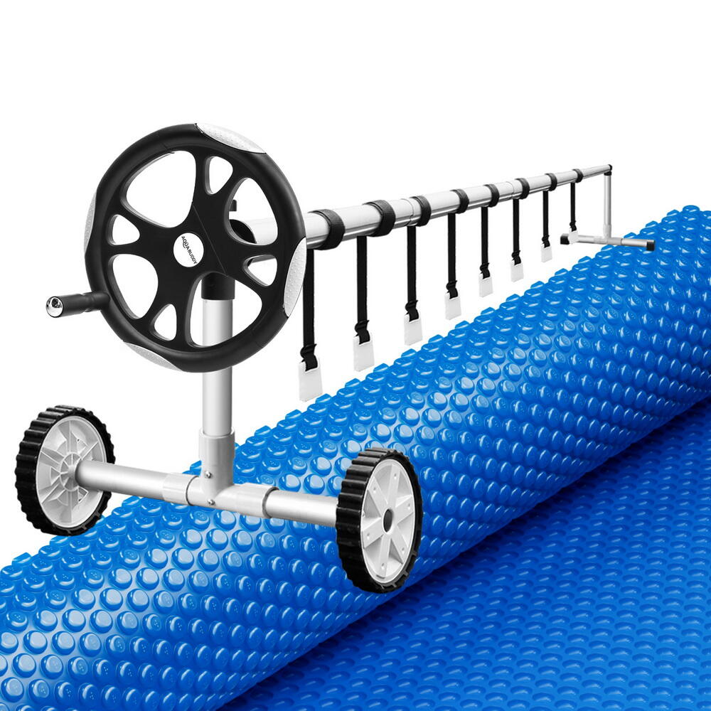 Aquabuddy Pool Cover 600 Micron 6.5x3m w/ Roller 5.55m Swimming Pools