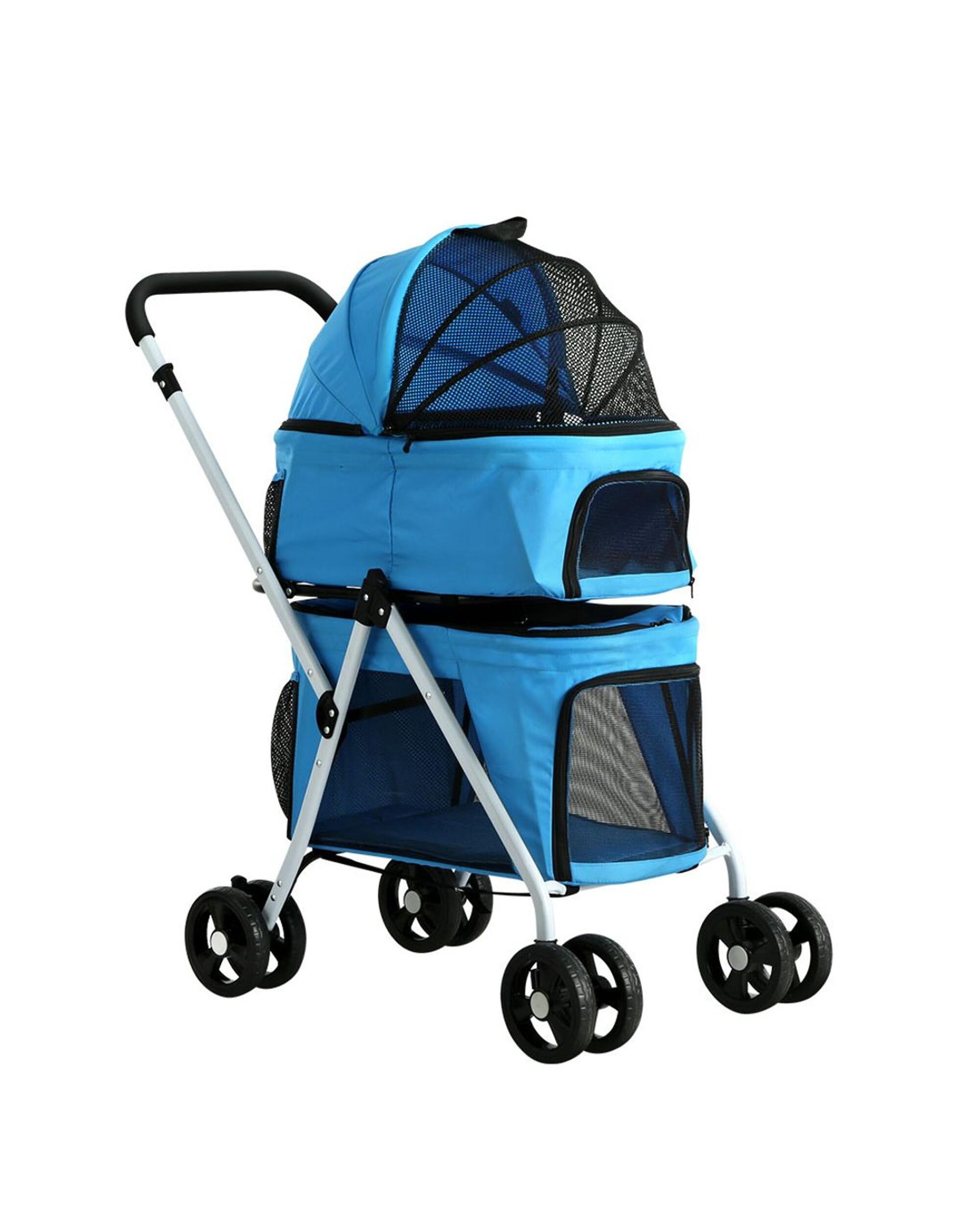 i.Pet Pet Stroller Dog Pram Large Cat Carrier Travel Pushchair Foldable 4 Wheels