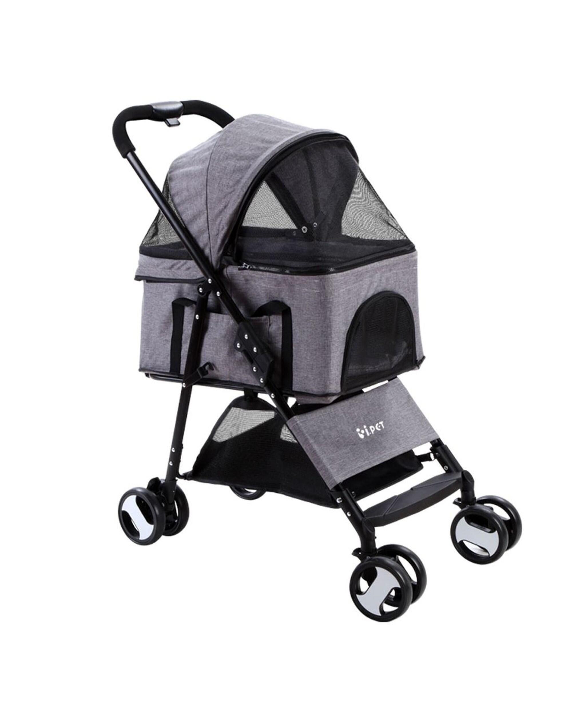 i.Pet Pet Stroller Dog Pram Cat Carrier Travel Large Pushchair Foldable 4 Wheels