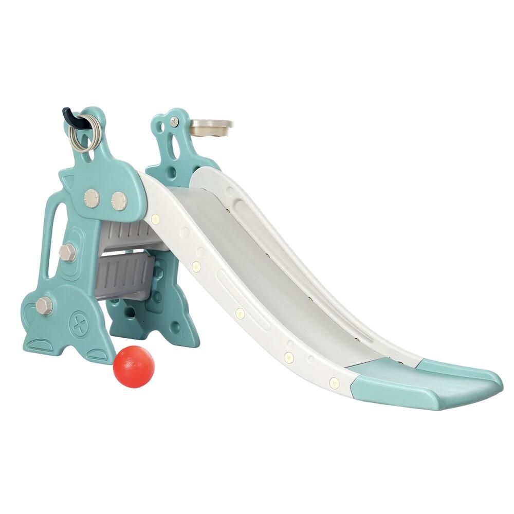 Keezi Kids Slide Set Basketball Hoop Ring Outdoor Playground Toy Deer 140cm