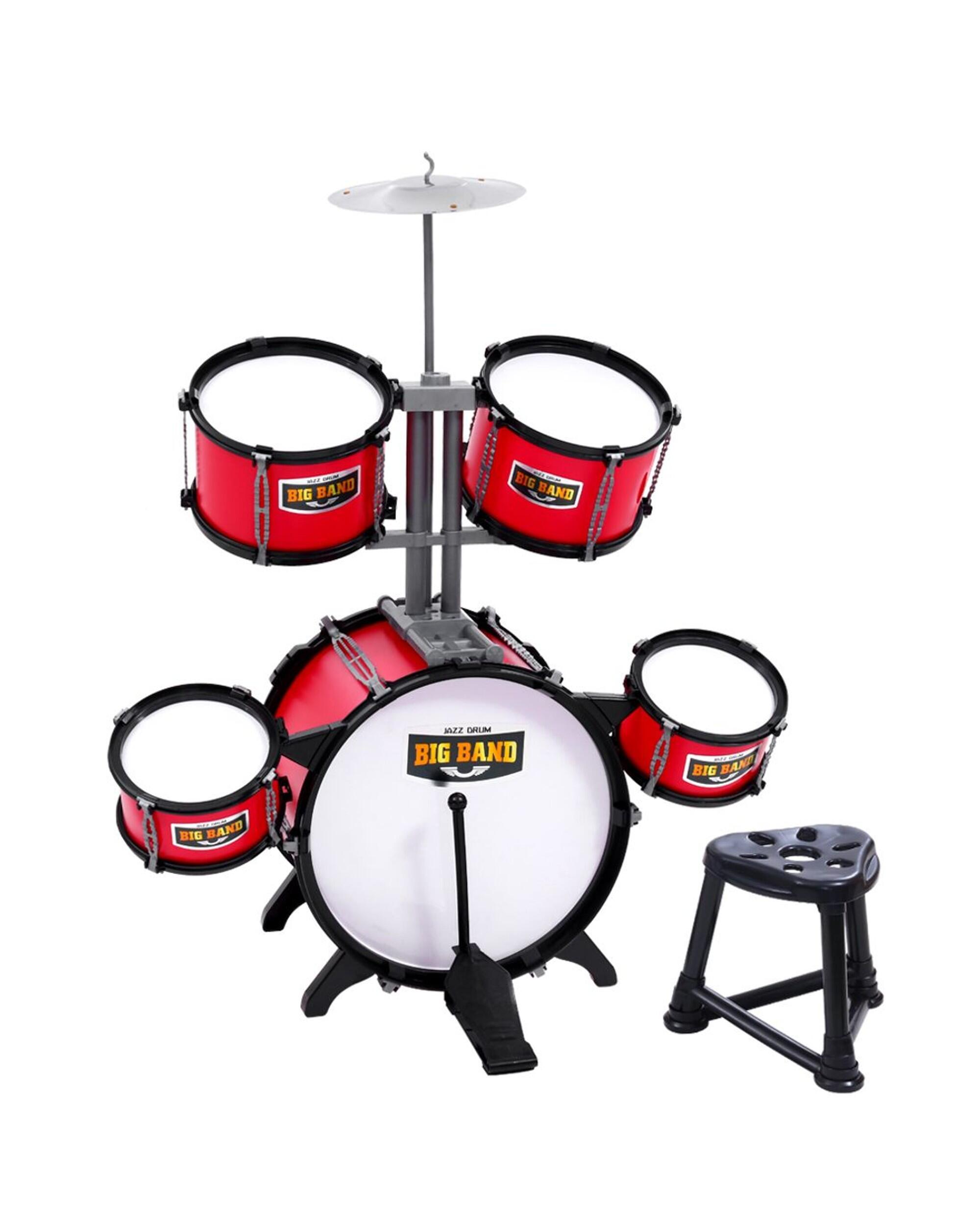 Keezi Kids Drum Kit Set Pretend Play Junior Drums Musical Toys Childrens 7pcs