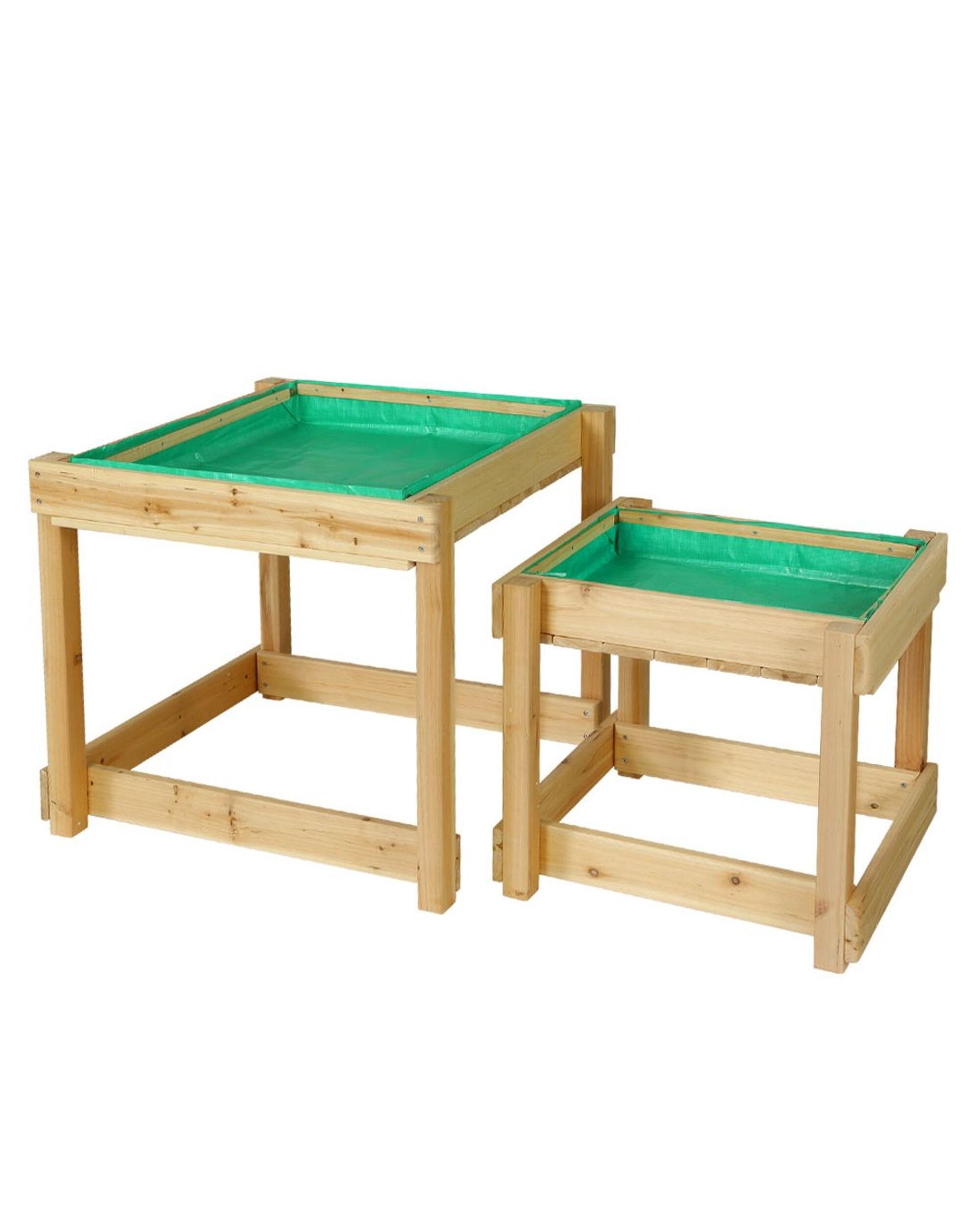 Keezi Kids Sandpit Wooden Sandbox Sand Pit Water Table Outdoor Toys 101cm