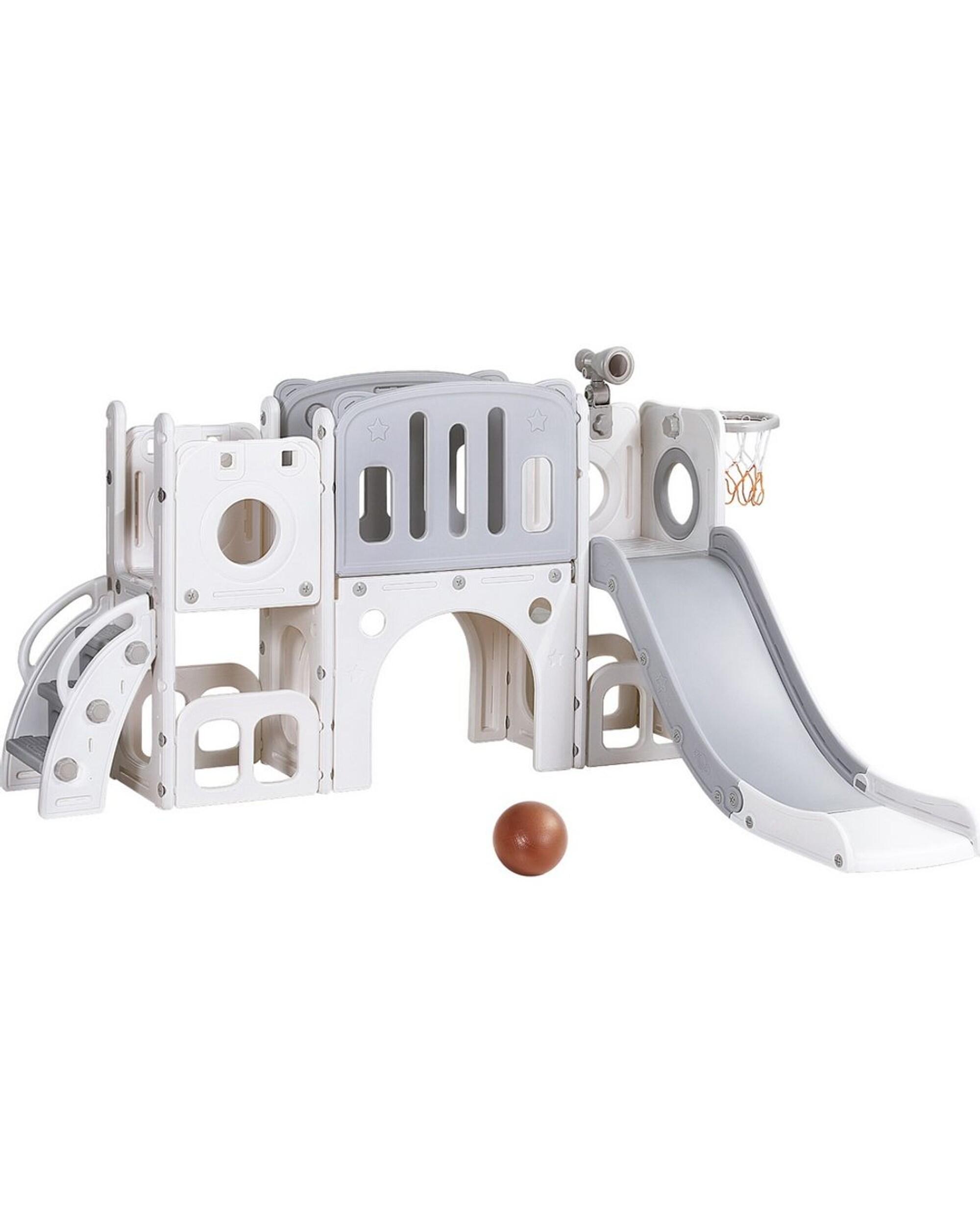 Keezi Kids Slide Swing Set Ball Hoop Rings Football Outdoor Toys Toddler Playset