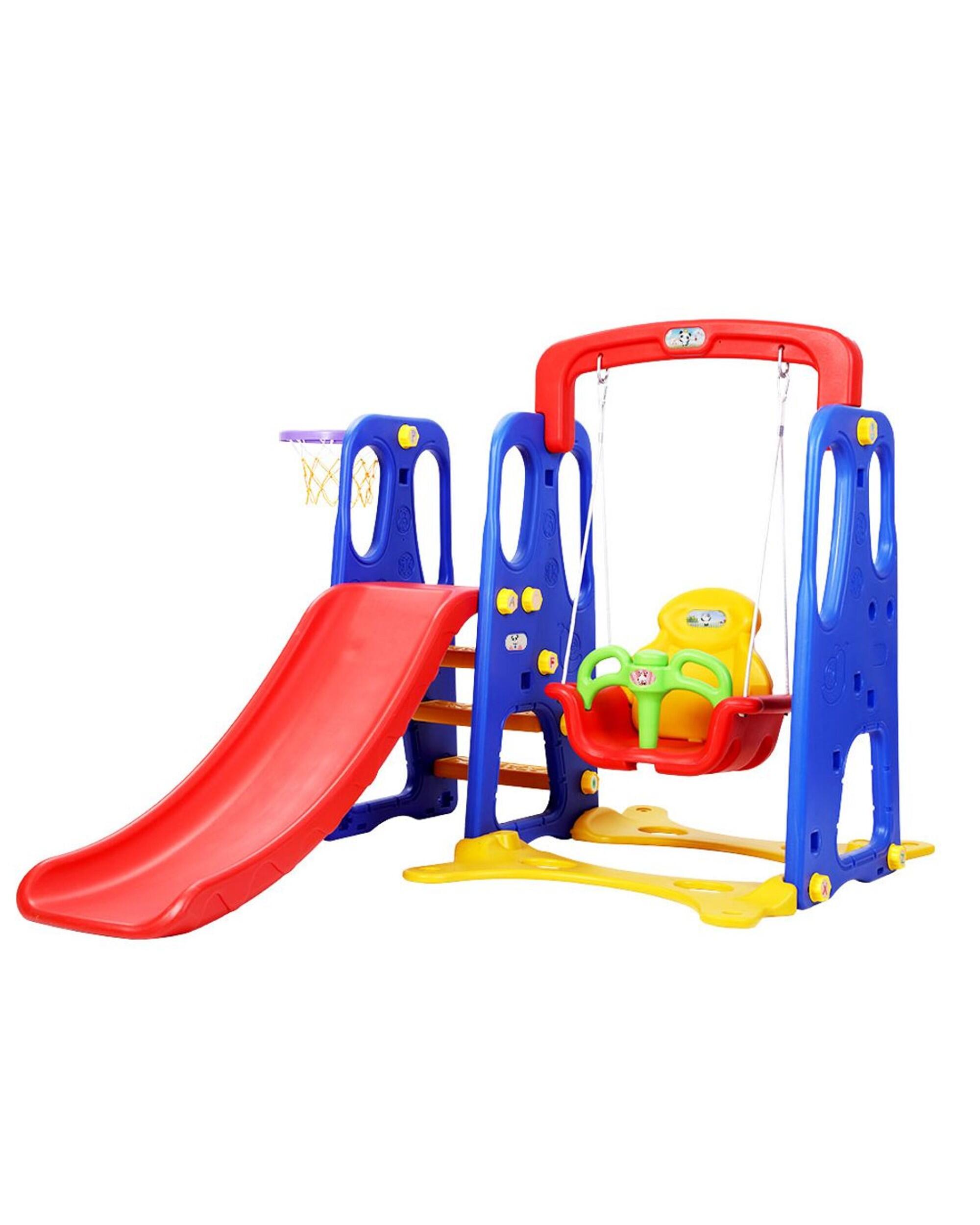 Keezi Kids Slide Swing Set Basketball Hoop Outdoor Playground Toys 120cm