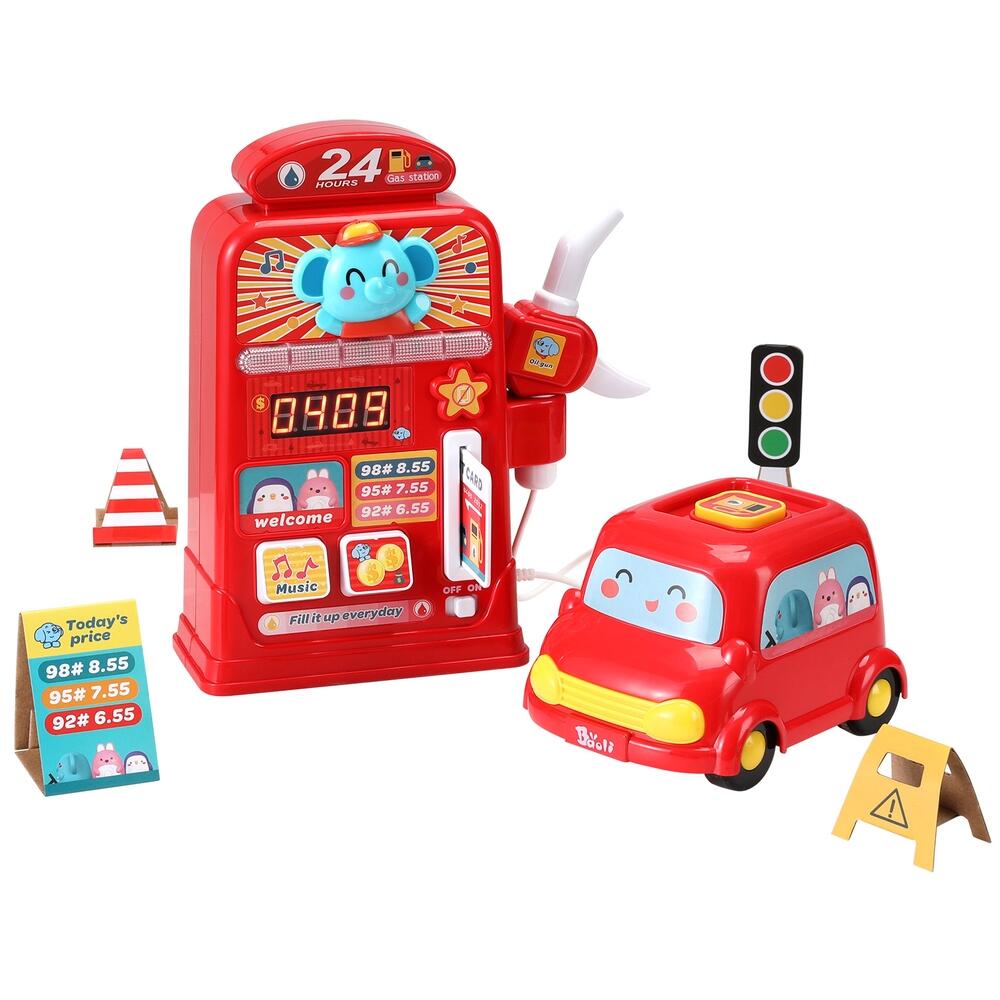 Keezi Kids Gas Petrol Station Pumper Pretend Play Toys Car Music Card