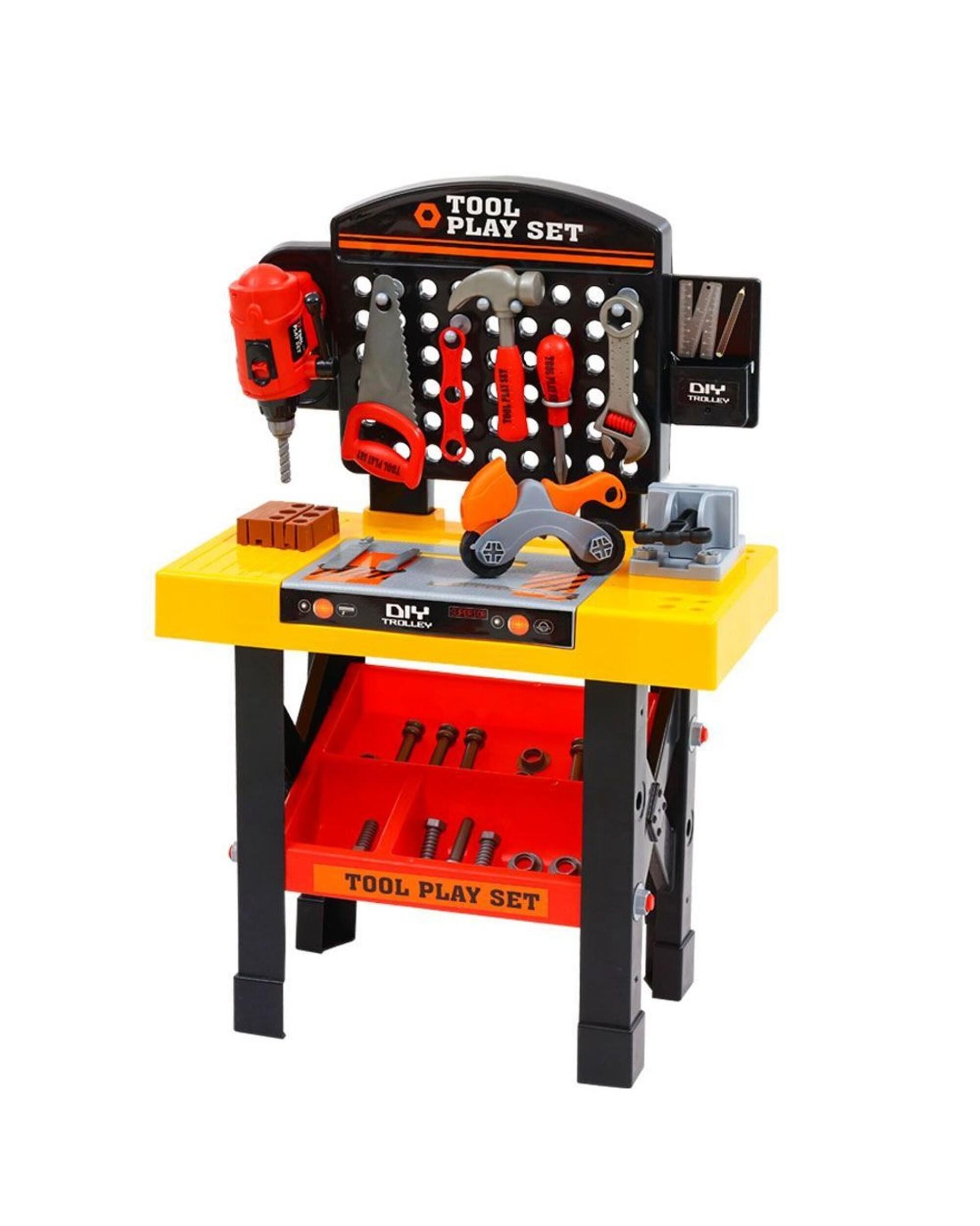 Keezi Kids Pretend Workbench Diy Tools 54 Piece Children Role Play Toys