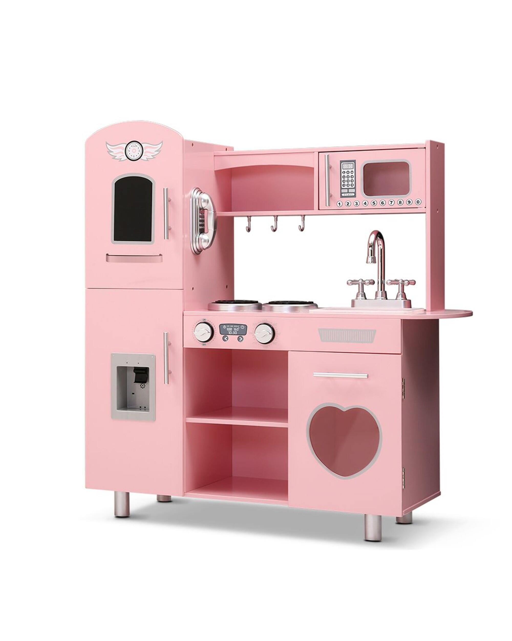 Keezi Kids Kitchen Play Set Wooden Pretend Toys Cooking Children Storage