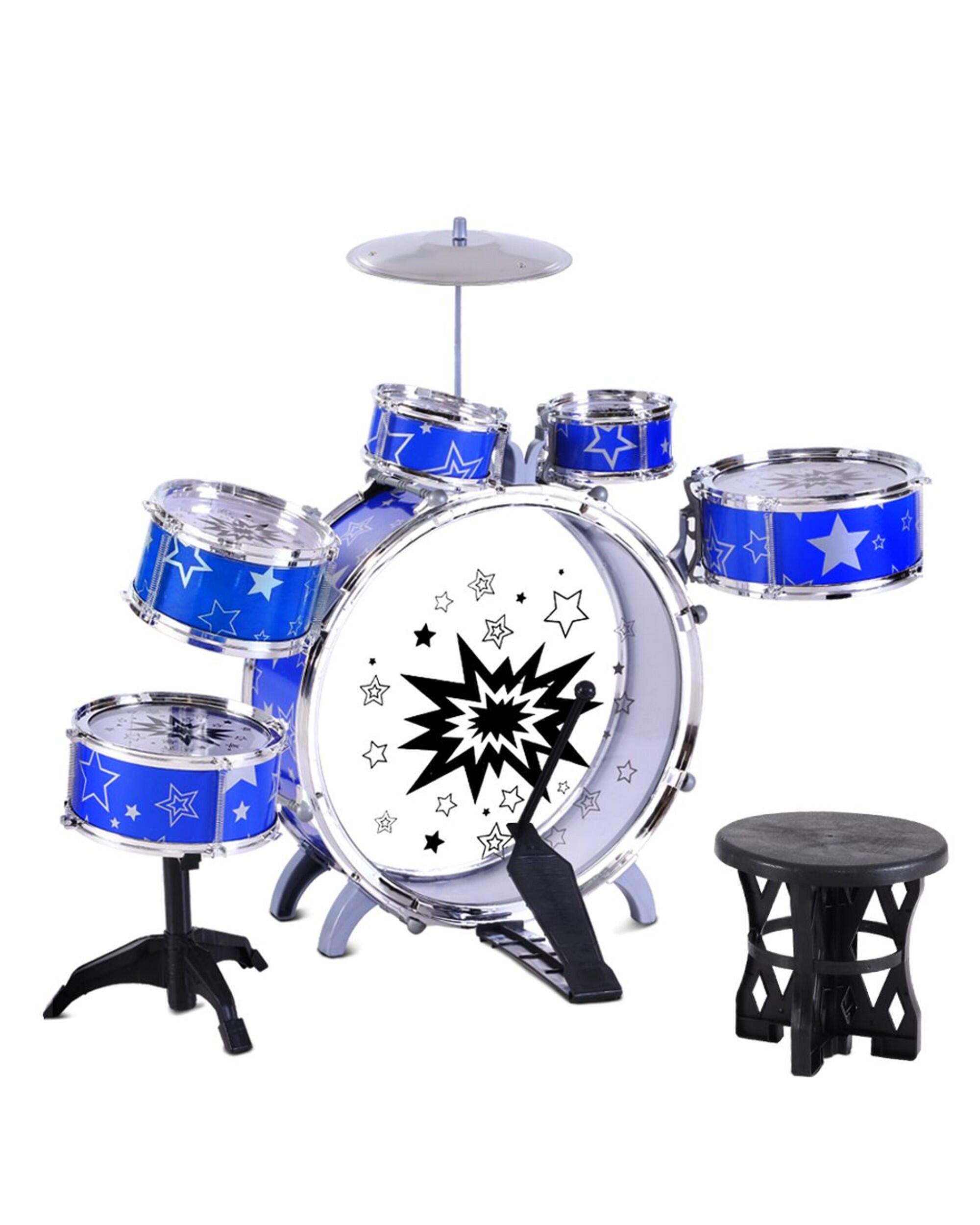 Keezi Kids Drum Kit Set Pretend Play Junior Drums Musical Toys Childrens 11pcs
