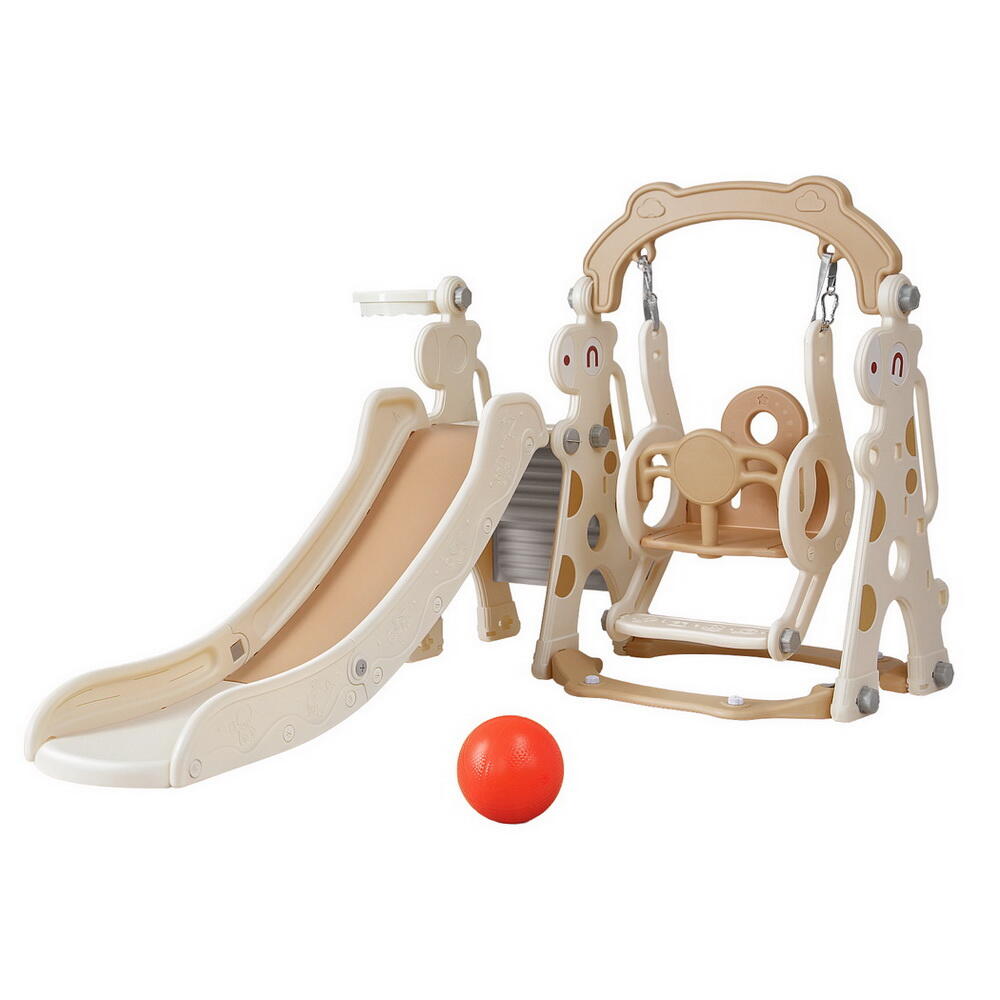Keezi Kids Slide Swing Set Basketball Hoop Outdoor Playground Toys 160cm