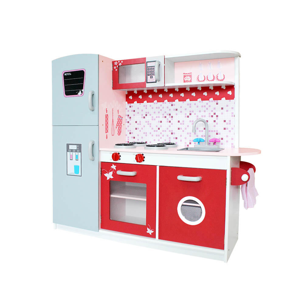 Keezi Kids Kitchen Play Set Wooden Pretend Toys Cooking Children Fridge Oven