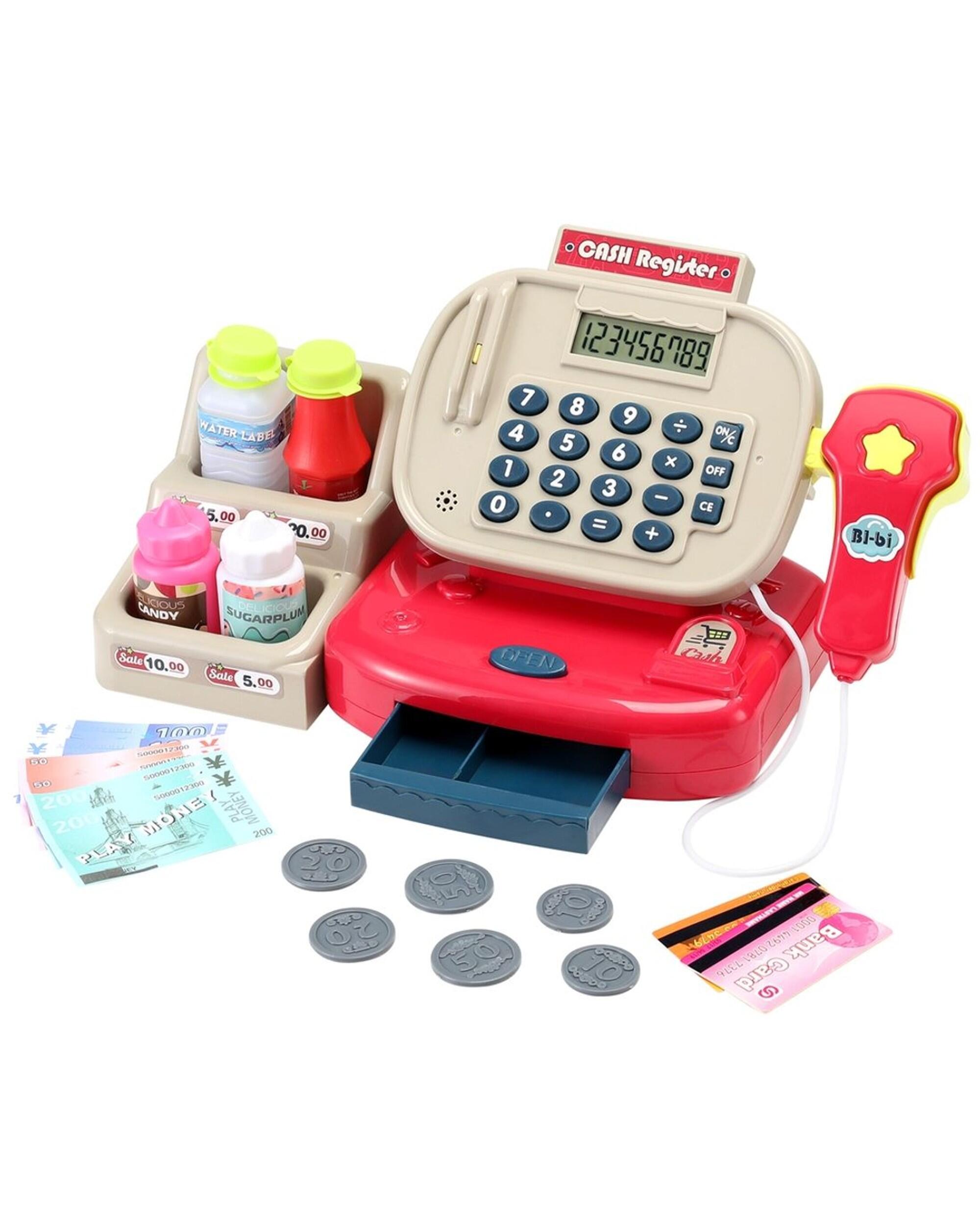 Keezi Kids Cash Register Calculator Pretend Play Shops Money Checkout Toys