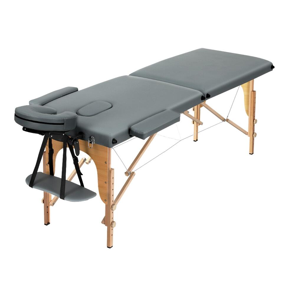 Zenses Massage Table 56cm Portable 2 Fold Wooden Beauty Bed