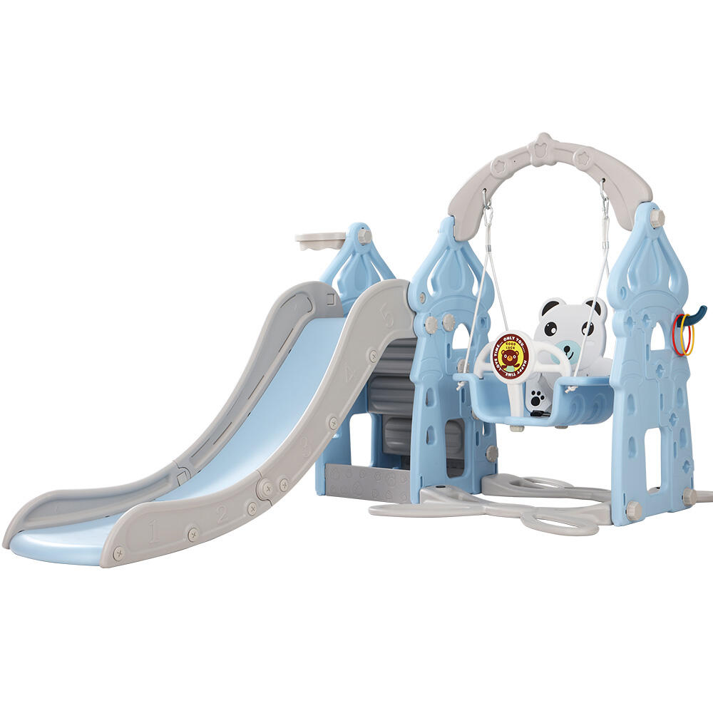 Keezi Kids Slide Swing Set Basketball Hoop Rings Outdoor Playground 170cm
