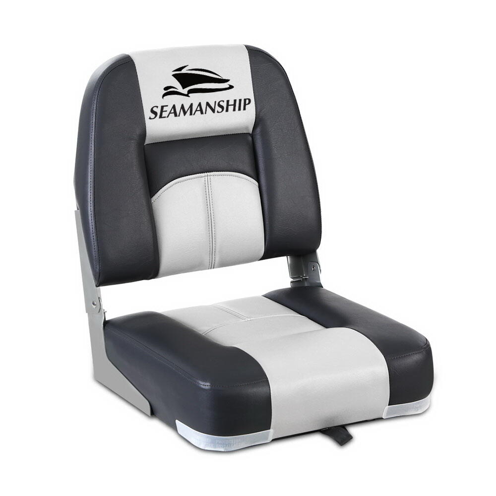 Seamanship 2X Folding Boat Seats Marine Seat Swivel Low Back 10cm Padding