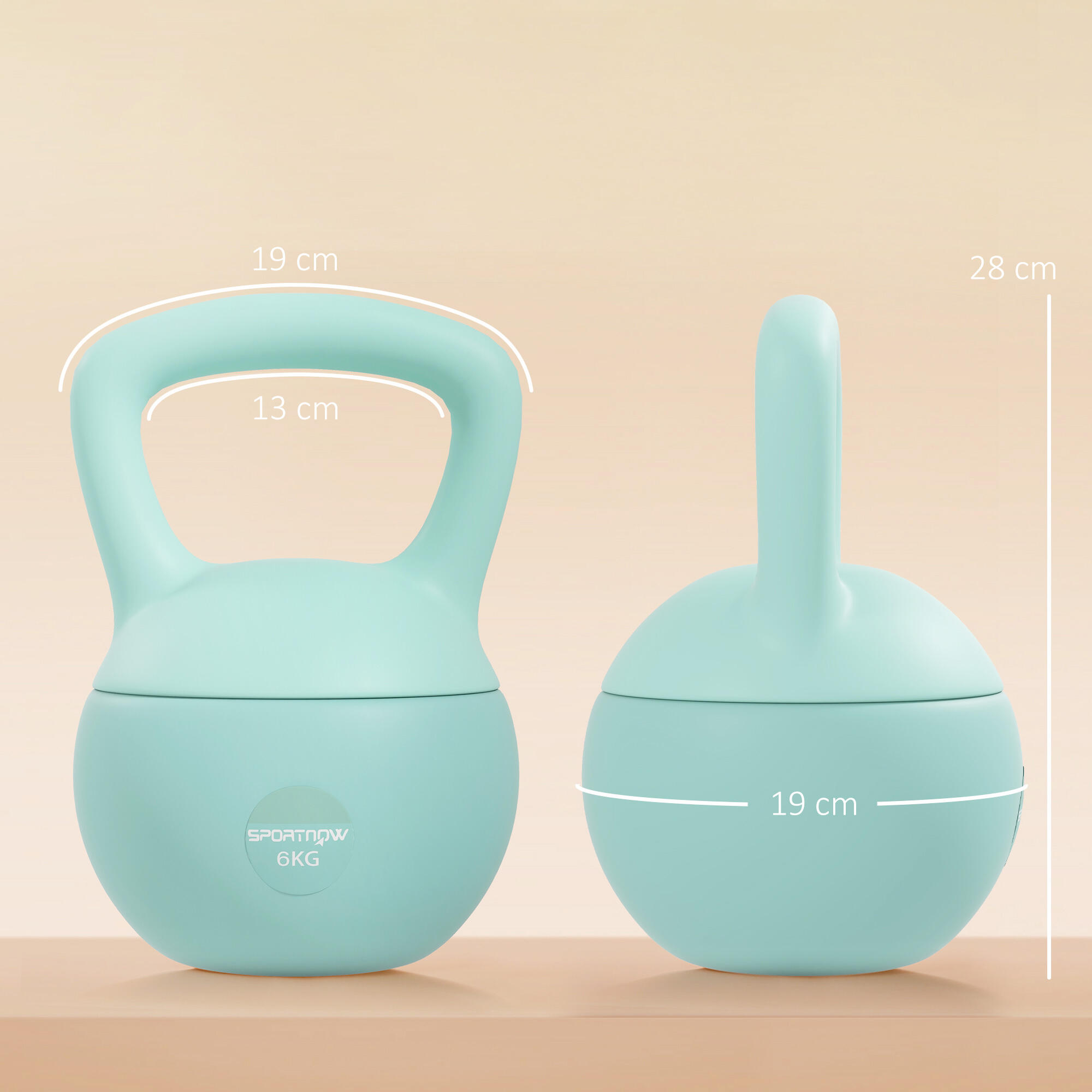 Kettlebell SPORTNOW 19x19x28 cm 3/7