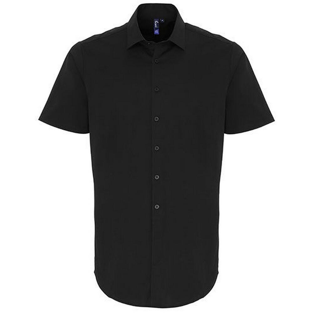 Premier Mens Poplin Stretch Short-Sleeved Shirt