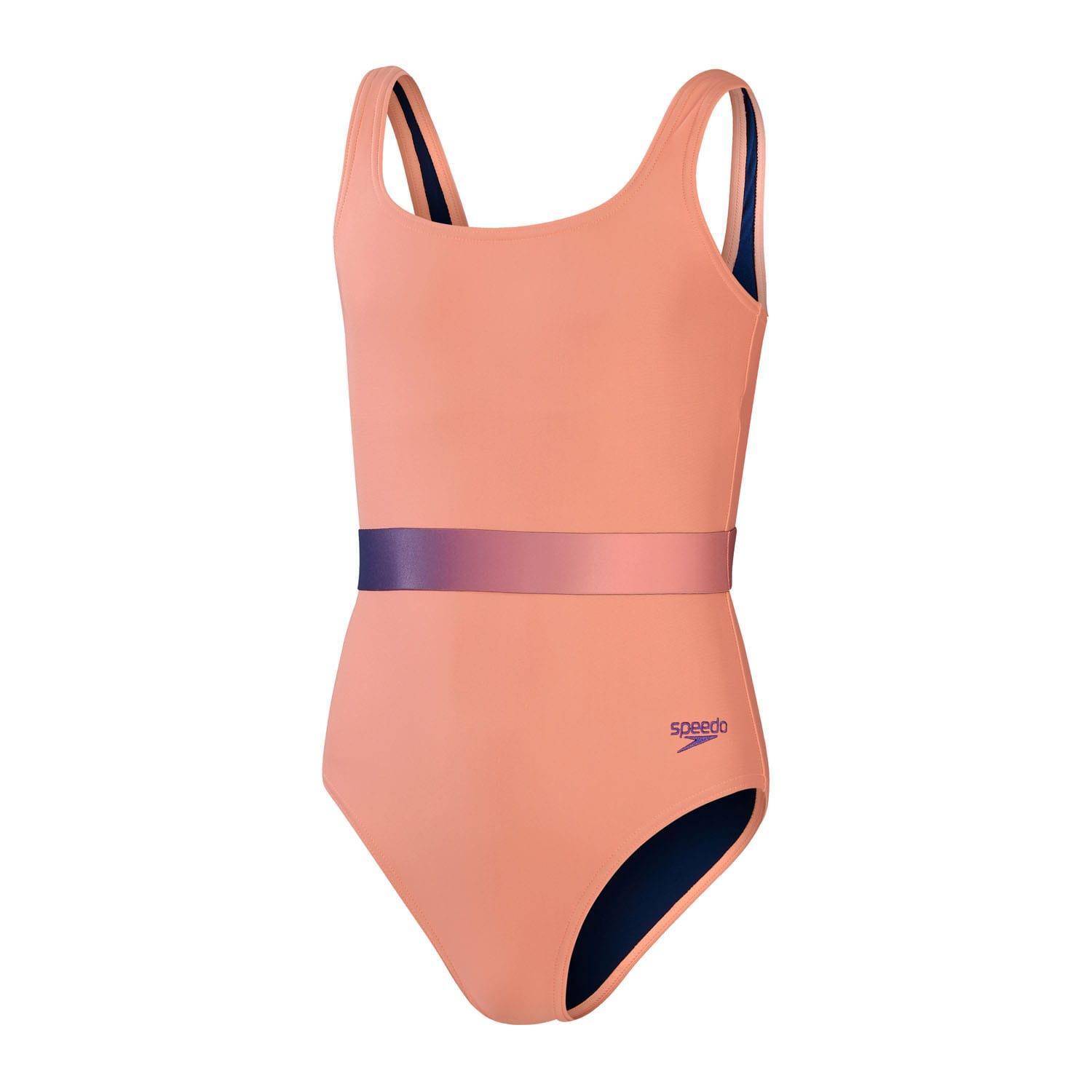 SPEEDO Costume Da Bagno Intero Con Cintura Ragazze Speedo Corallo