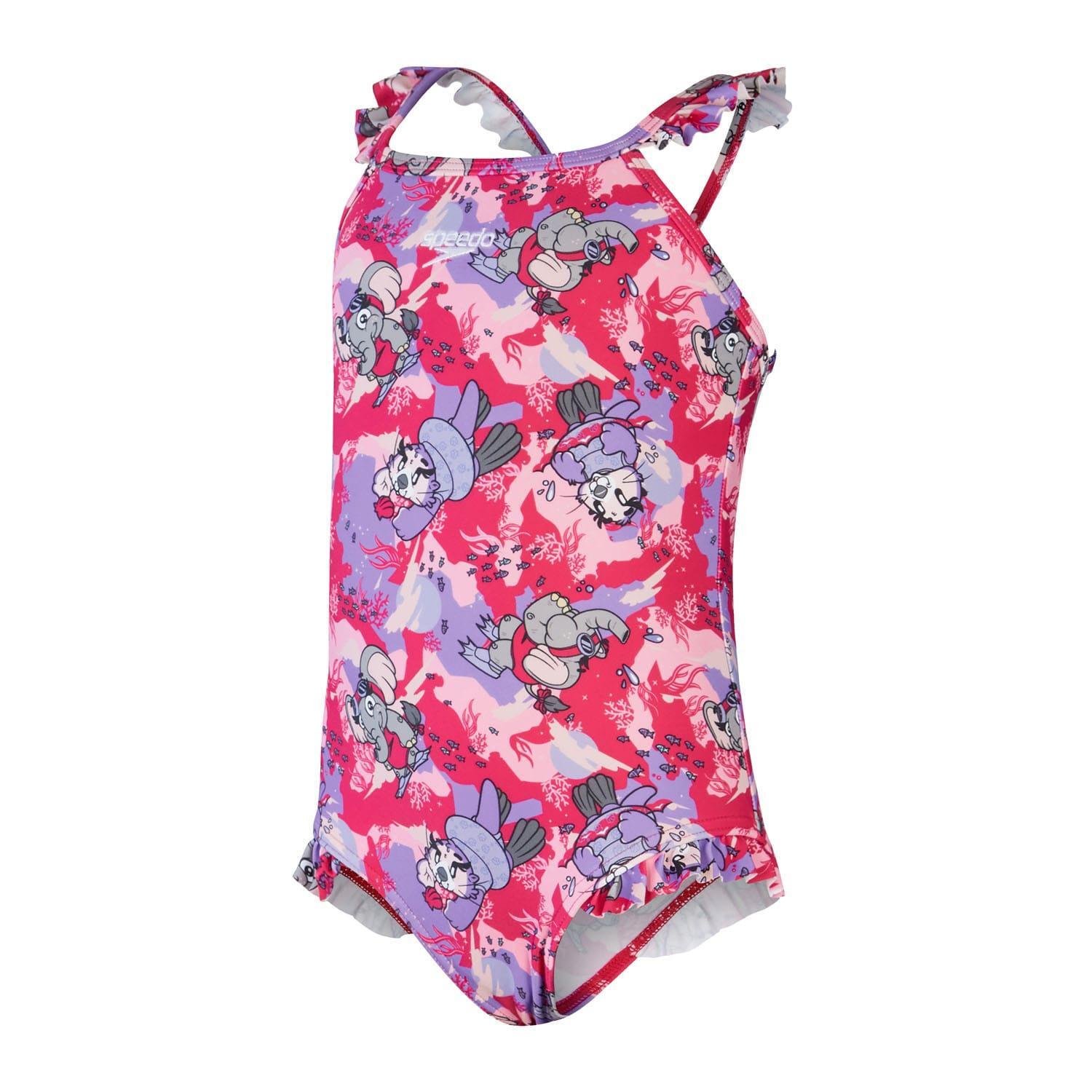 SPEEDO Costume Da Bagno Intero Fronzolo Ragazze Speedo Rosa