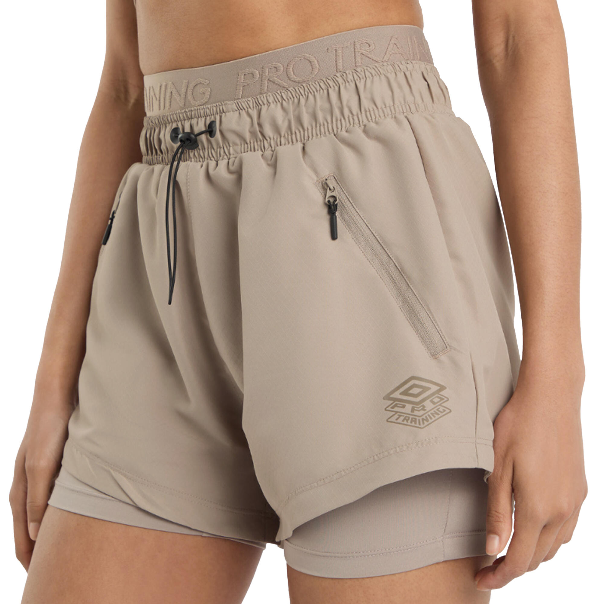 Womens/Ladies Pro Training Shorts (Moon Rock) 3/4