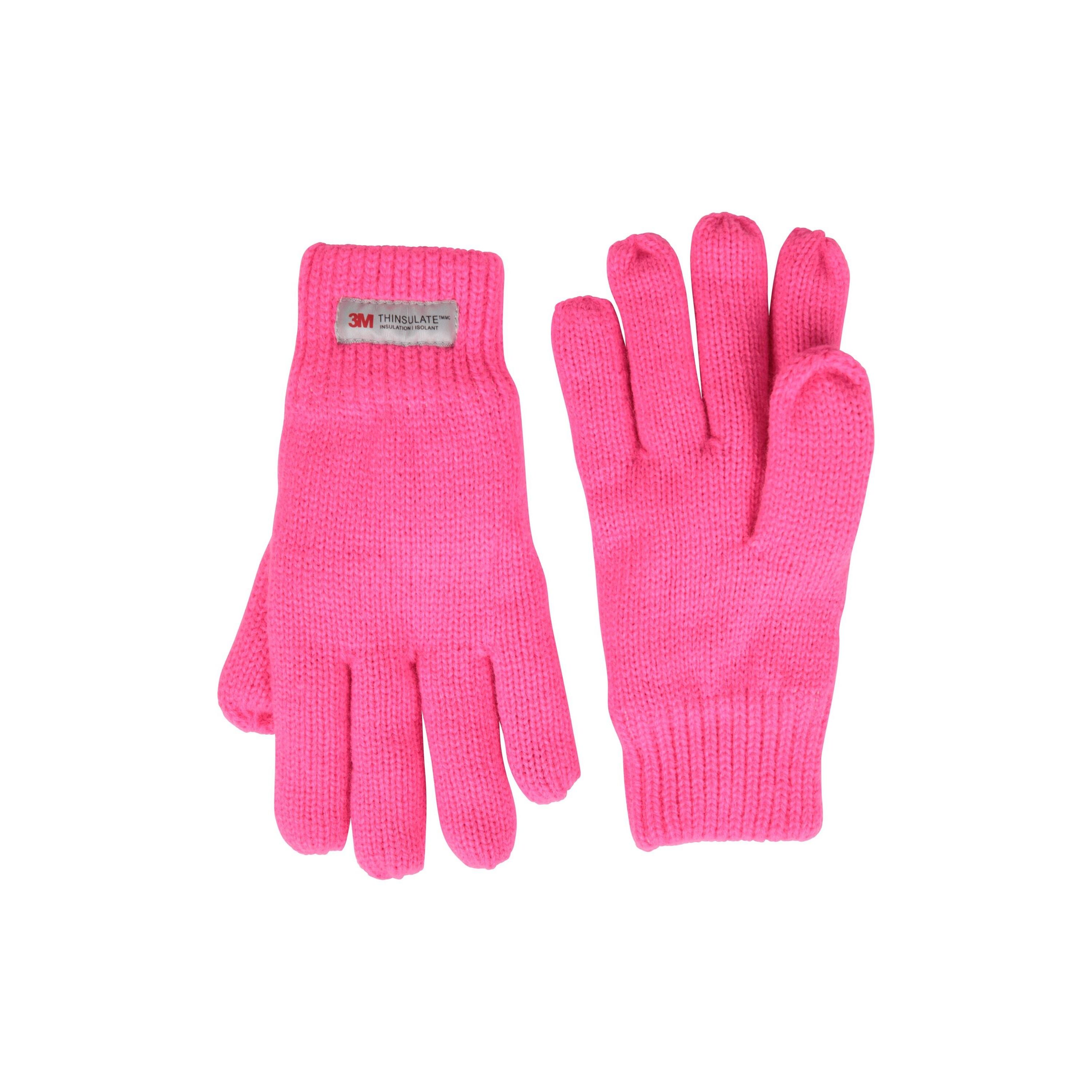 MOUNTAIN WAREHOUSE Childrens/Kids Thermal Thinsulate Knitted Gloves (Bright Pink)