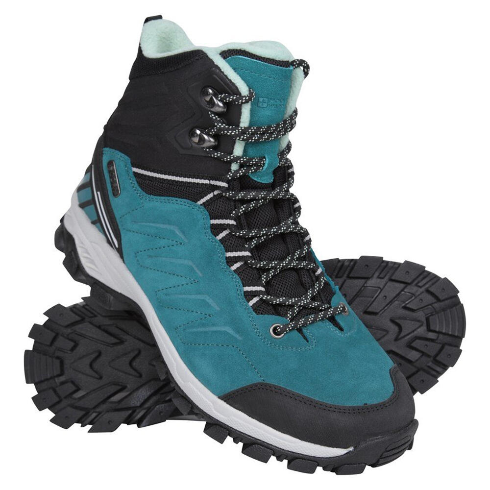 Wanderstiefel für , Leder, Wasserfest Damen Dunkles Aquamarin 4/4