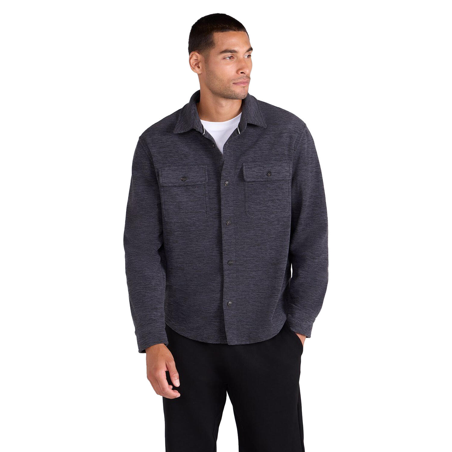 "George" Hemd für , Fleece Herren Marine 3/4