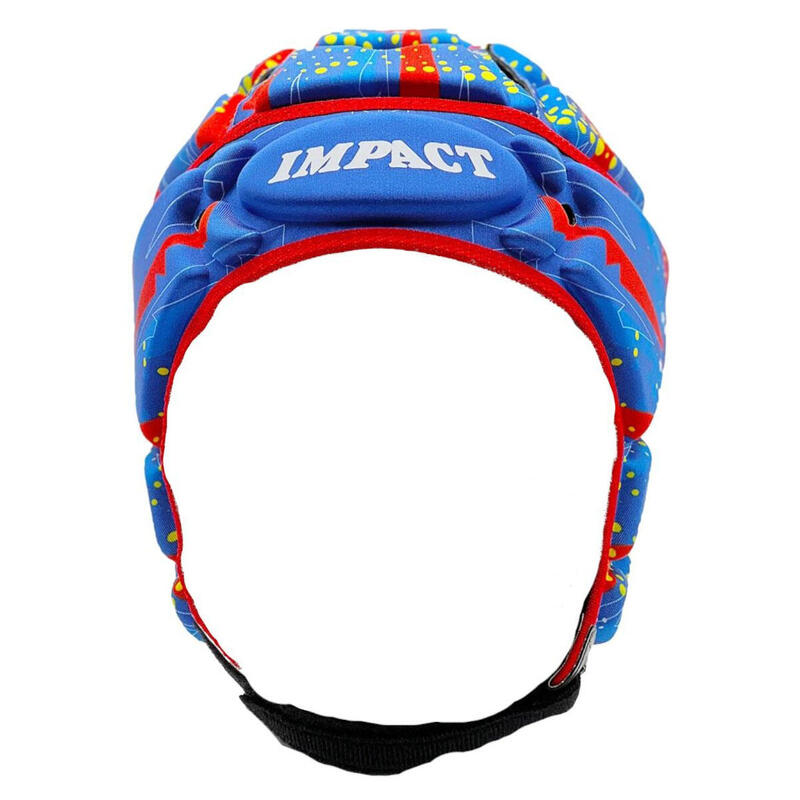 Cască de rugby Impact Captain Albastru și roșu