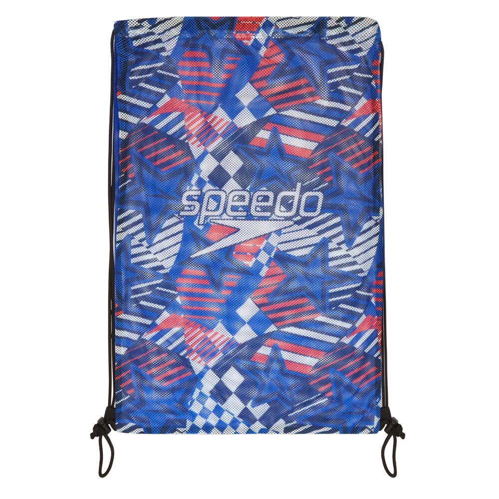 Mochila de Cuerdas Diseño Estrellas de Malla Rojo, Blanco, Azul 2/2