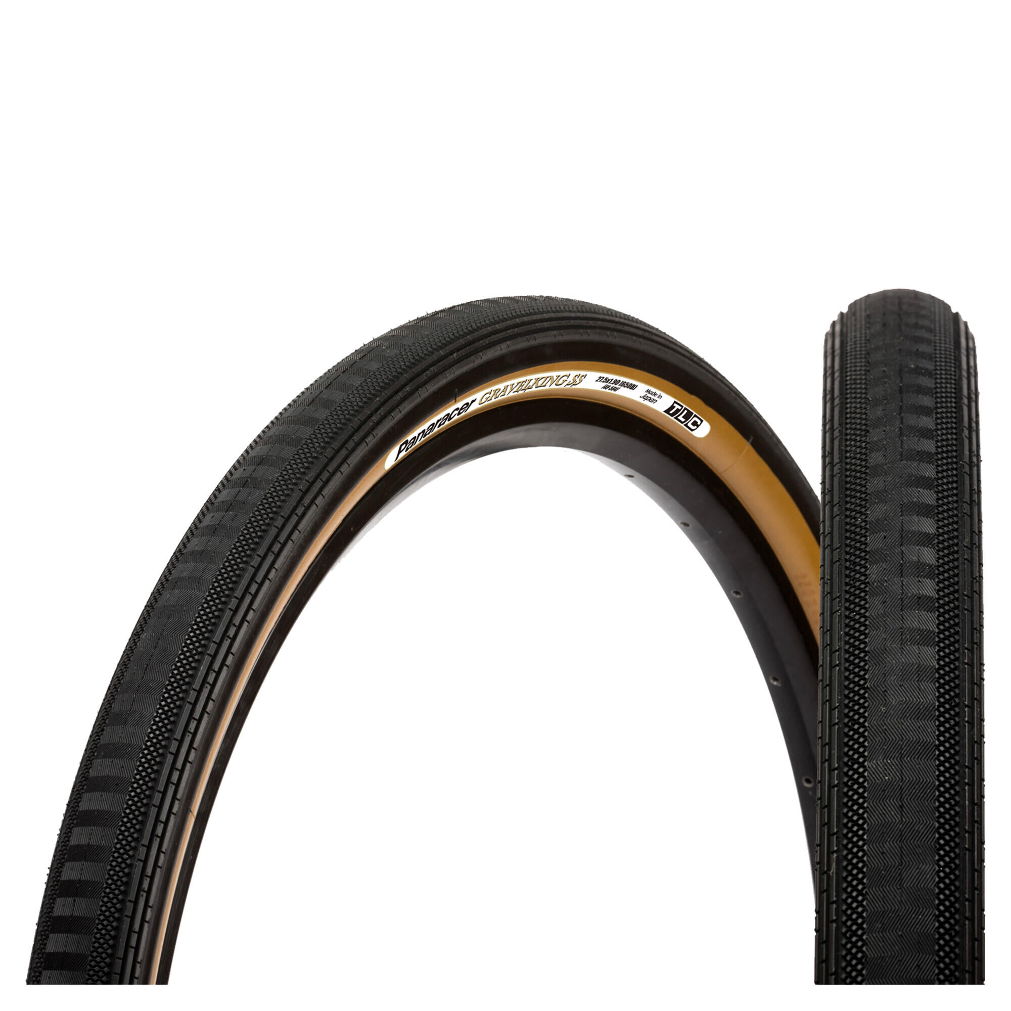 PANARACER Panaracer GravelKing Semi Slick TLC Folding Tyre Black/Brown 700 x 43c