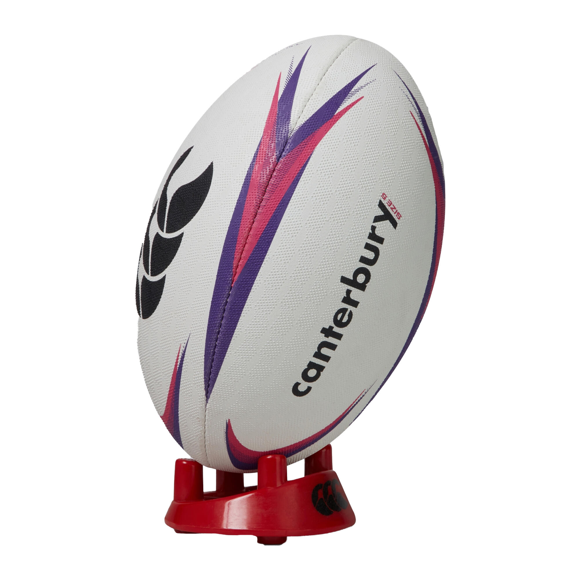 Ballon De Rugby Style Logo MENTRE (Blanc / Violet Clair / Violet) Taille 5 2/7