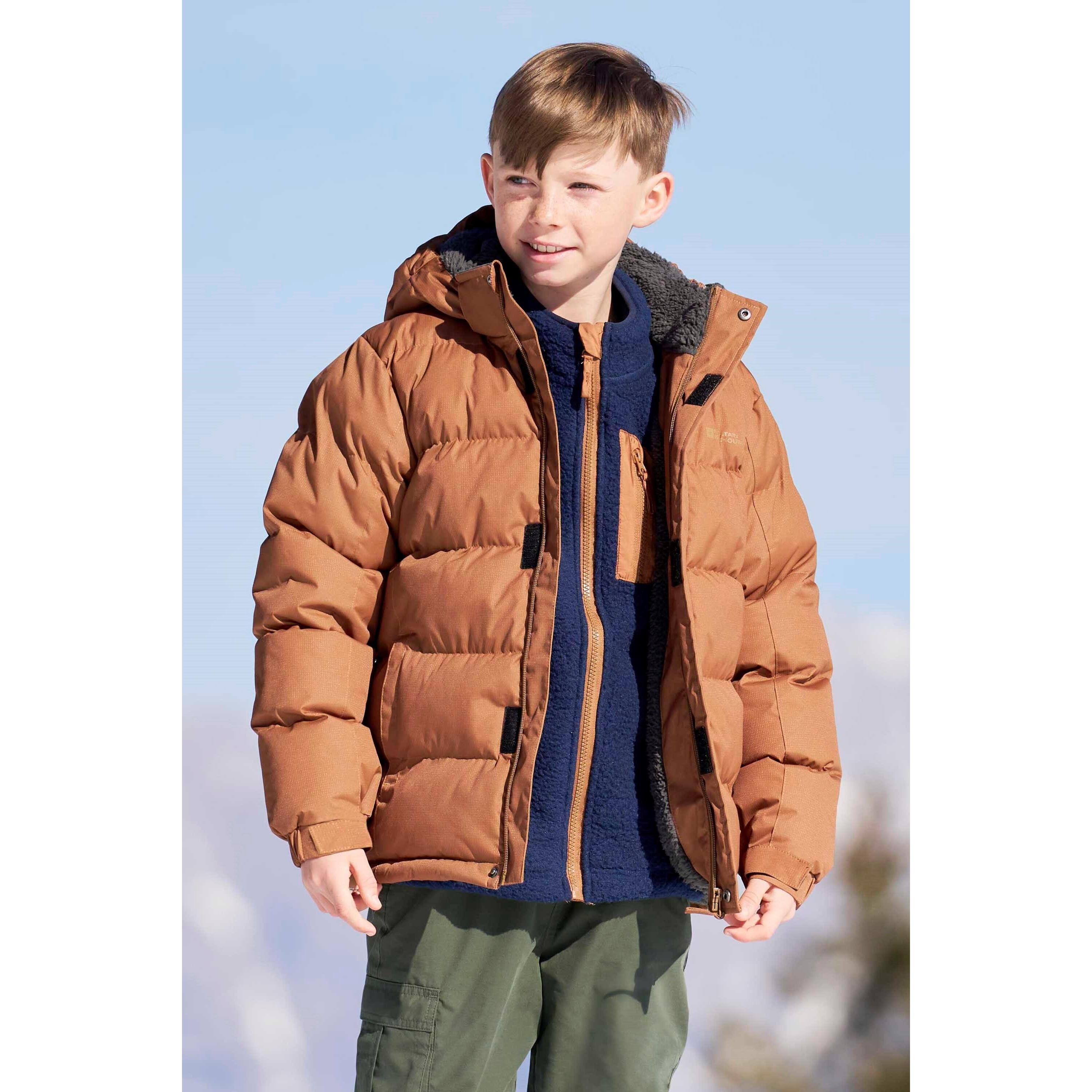 MOUNTAIN WAREHOUSE Childrens/Kids Snow Borg Lined Thermal Padded Jacket (Tan)
