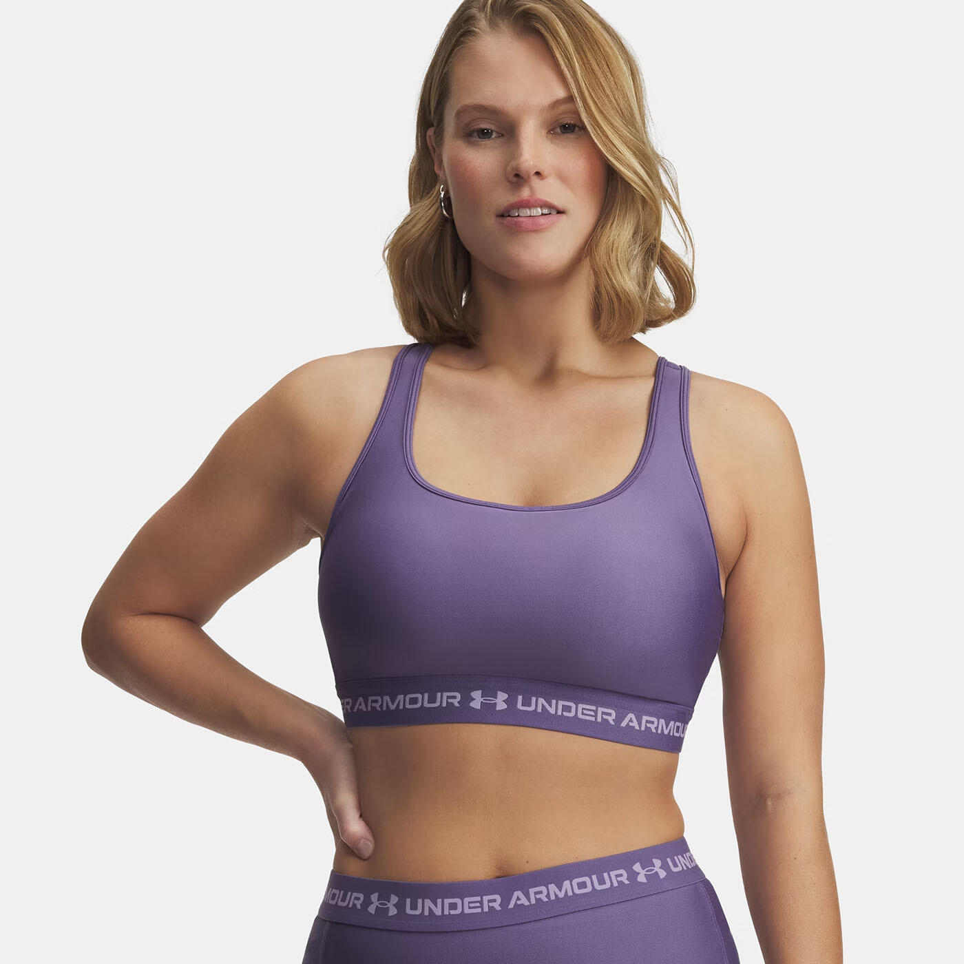 Under Armour® Heatgear® Crossback Sportbeha Met Medium Support Violet 5/7