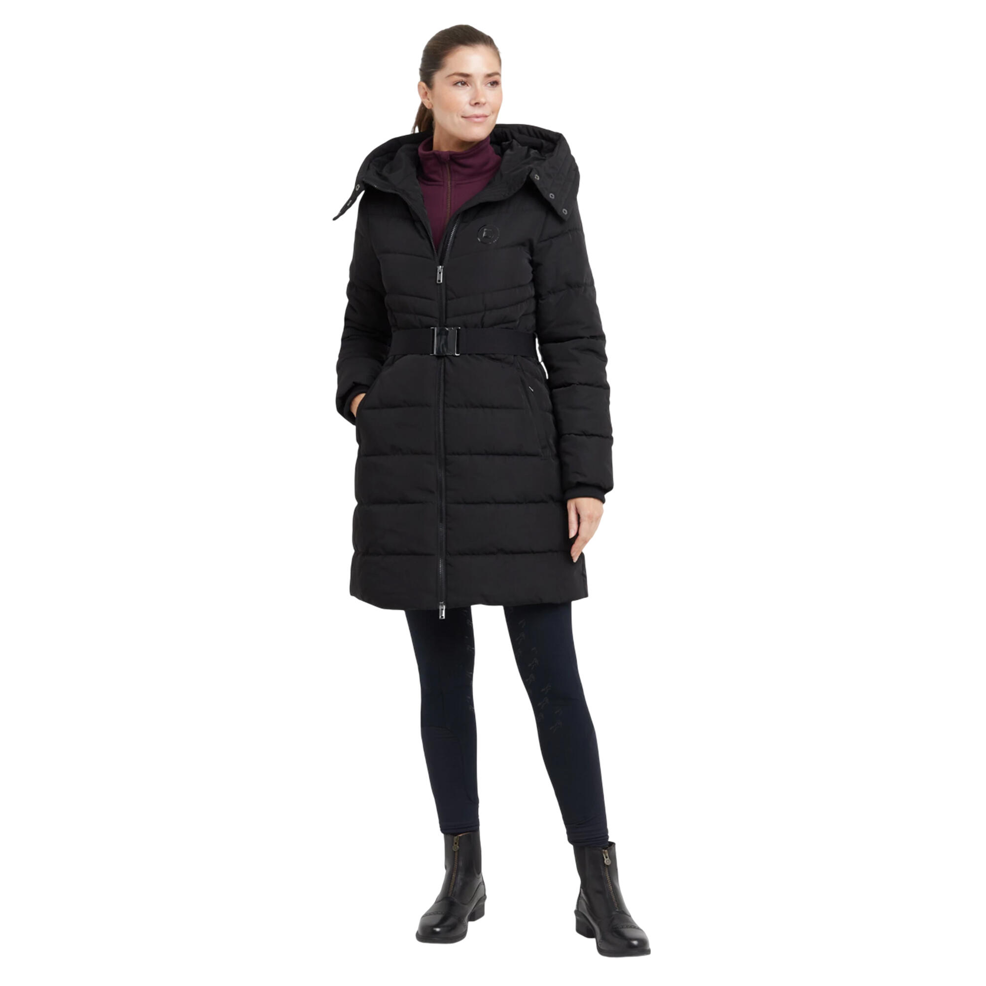 Piumino Linea Lunga Con Cintura Donna Dublin Nero 4/4
