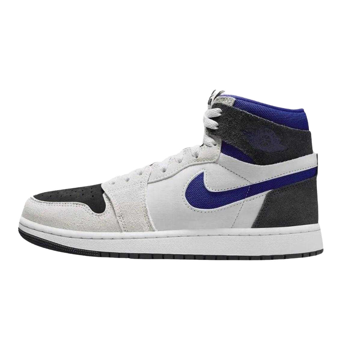 "Air Jordan 1" Sneaker für Damen, Leder Herren Weiß/Schwarz/Blau 3/4