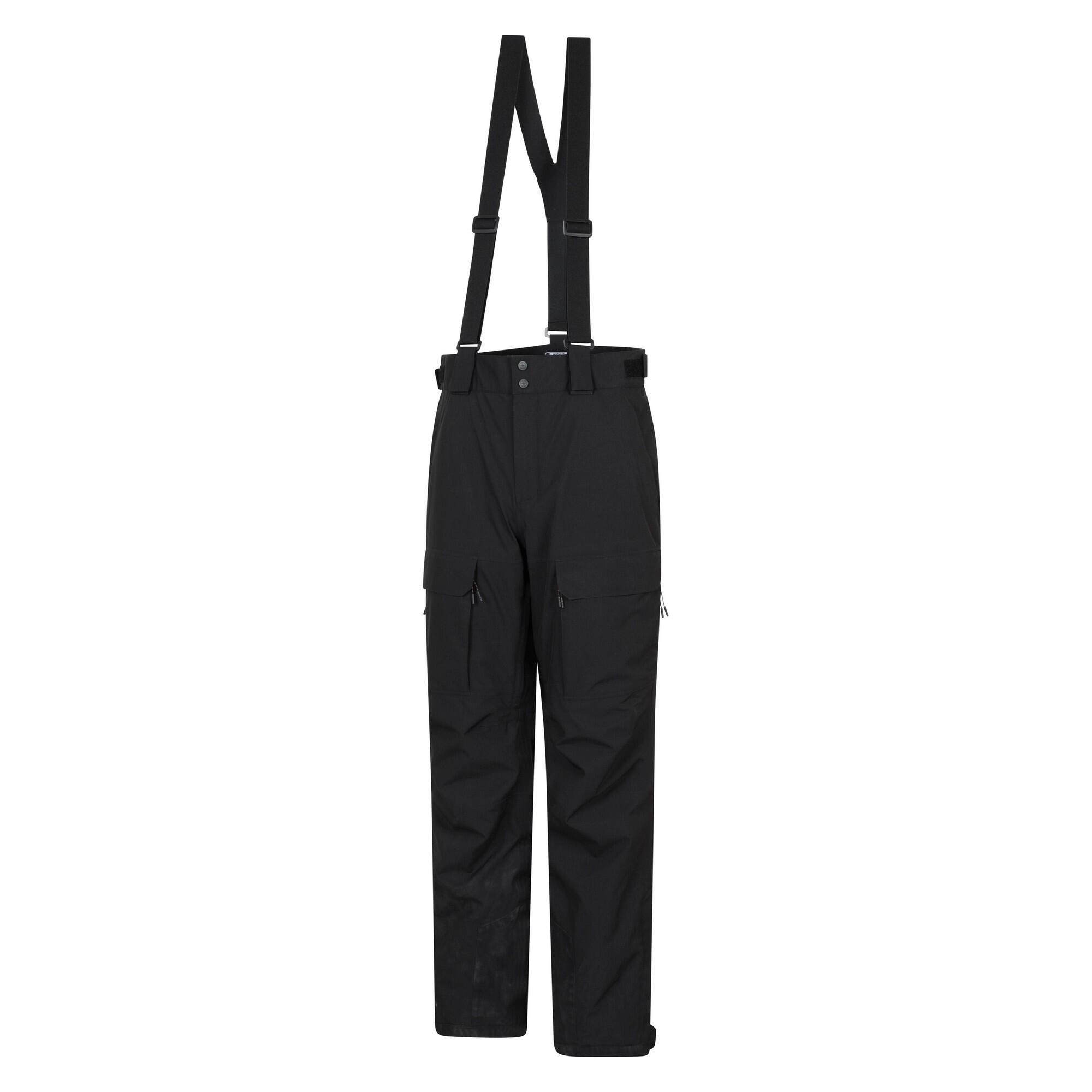 Mens Ariel Waterproof Cargo Pocket Ski Trousers (Black) 3/4