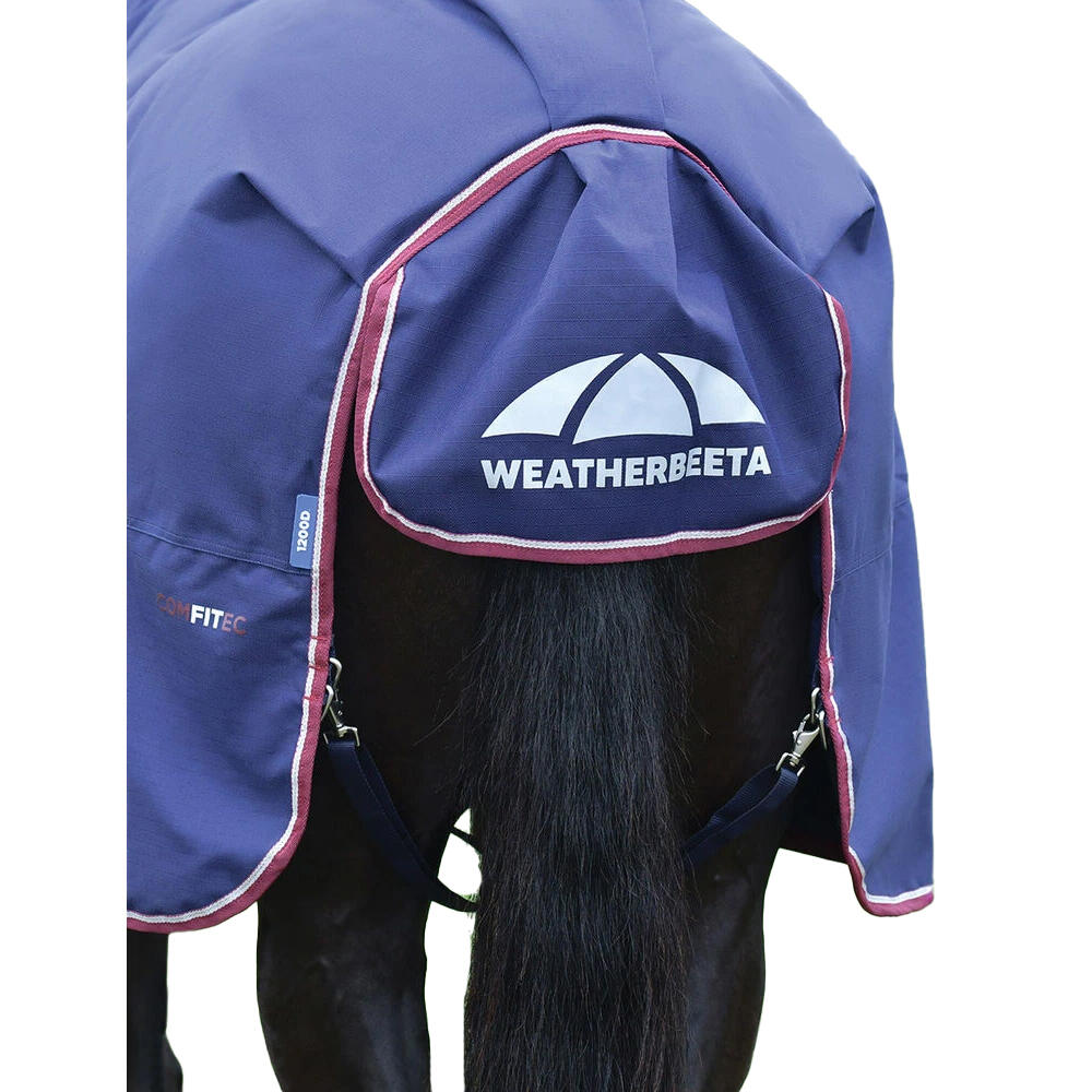 Comfitec Essential StandardNeck Horse Turnout Rug (Navy/Burgundy) 2/4