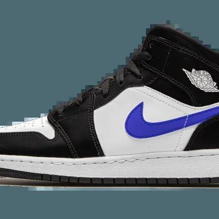 Jordan 1 Mid Black Racer Blue White (GS)