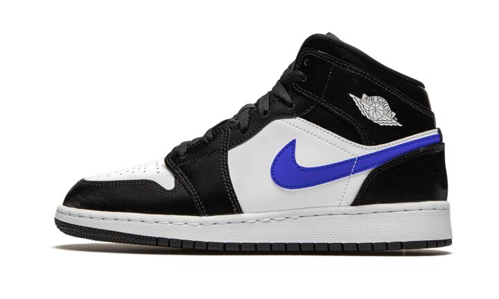Air Jordan 1 Mid Black Racer Blue White 1/4